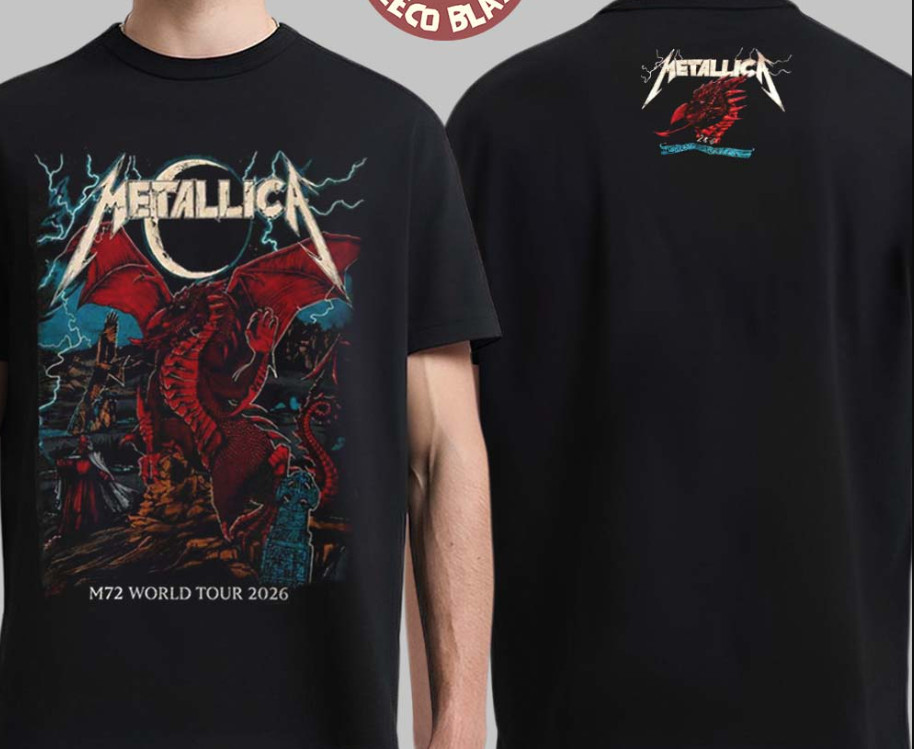 Metallican M72 Card,iff Wa,les 2026 Tee -28 June 2026 Dragon Two Sided T-Shirt