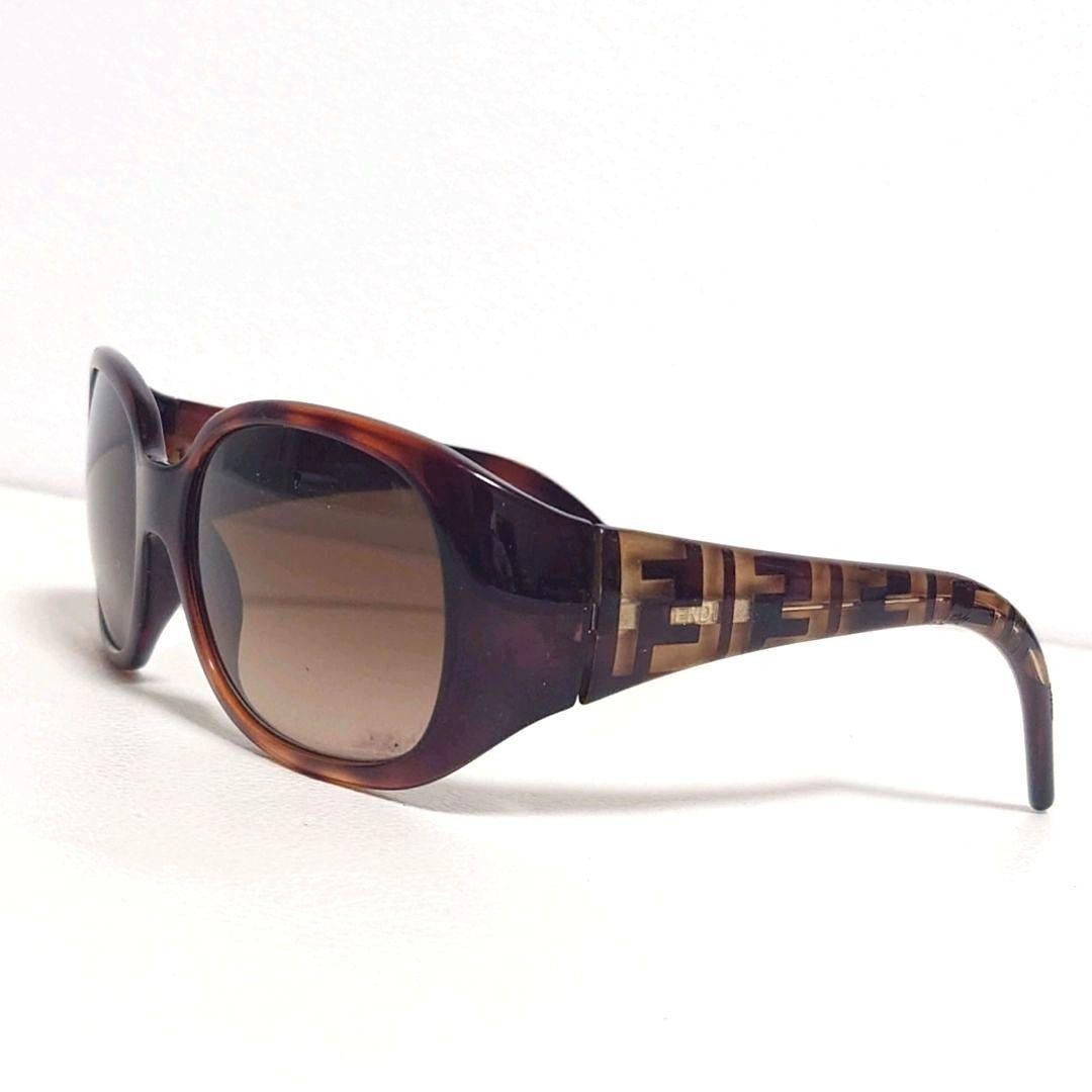 Fendi Round Sunglasses, Zucca Pattern, Brown, Women’s