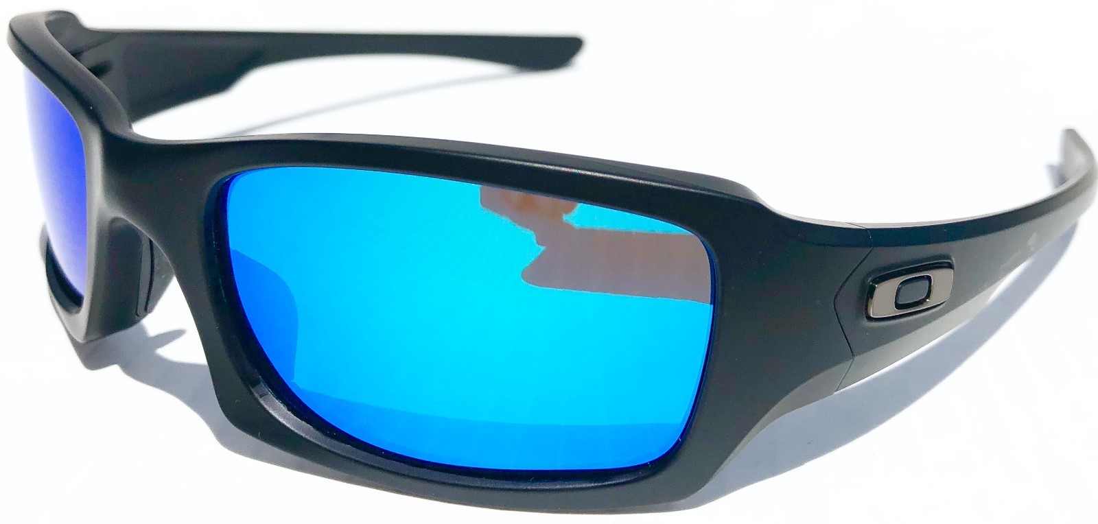 NEW Oakley FIVES Squared Matte Black w POLARIZED Galaxy BLUE Sunglass 9238