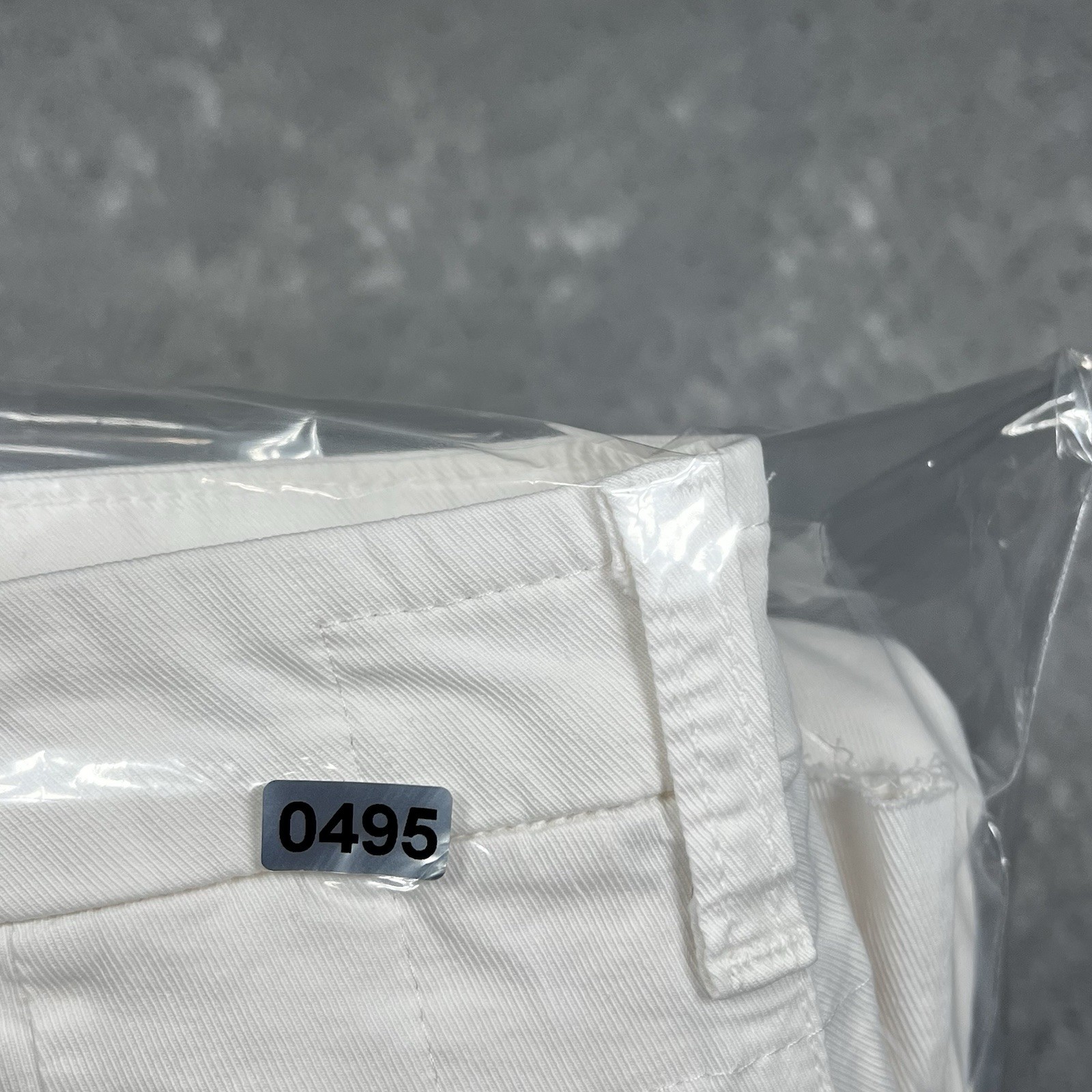 Frank & Eileen Pants 00 White Wicklow Italian Performance Chino Stretch Raw Hem