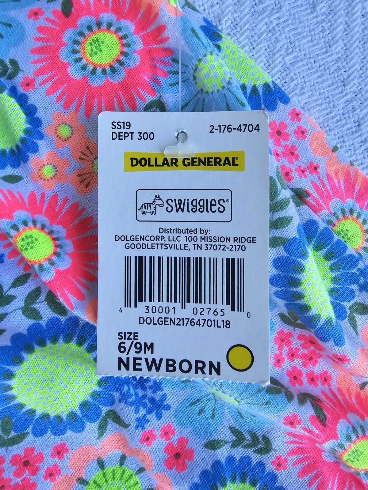 swiggles neon teal floral baby girl sz 6-9 months Romper/Dress outfit/new