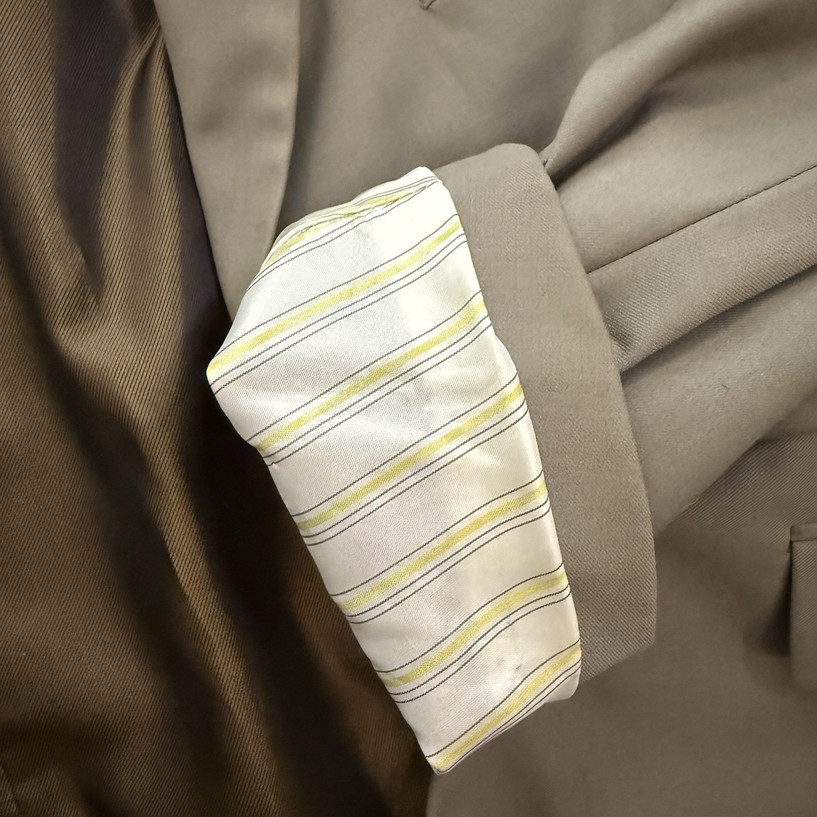 Lineage Milan New York 3 Button Beige Jacket Mens Superior 150’s Business