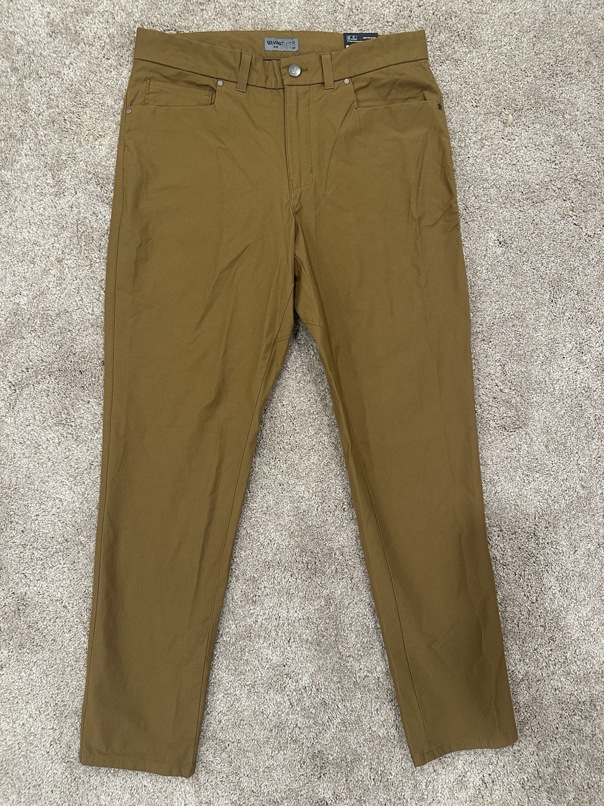 VRST Limitless Canvas 5 Pocket Pants 32×30 Slim Fit Stretch Tan Beige Khaki New