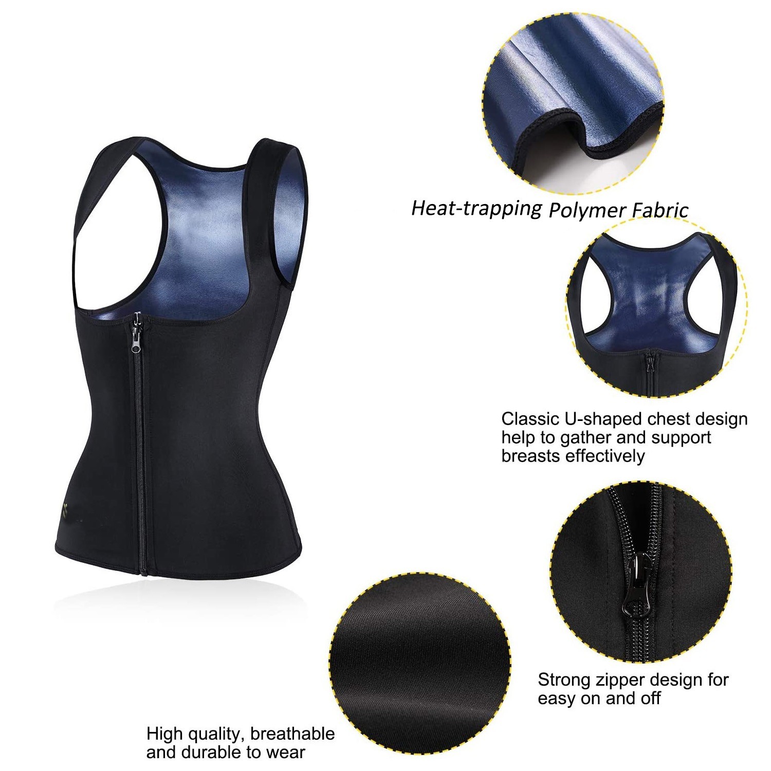 Women Body Shaper Corset Sauna Sweat Suit Sleeve Hot Polymer Waist Trainer Vest