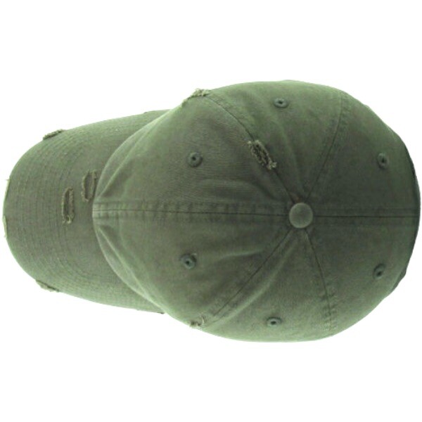 New Green Solid Distressed Vintage Polo Style Baseball Ball Cap Hat 100% Cotton
