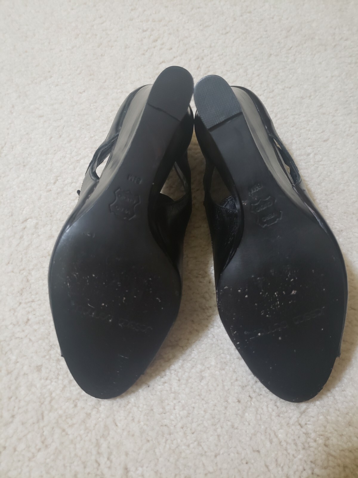 Jessica Bennett JNEO Peep Toe Wedge Lace Up Shoes Cut Out Black Size 8.5