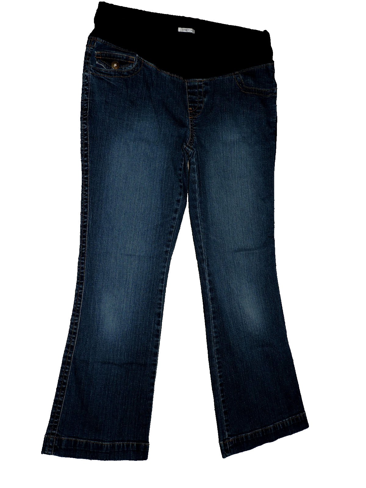 DUO MATERNITY Stretch Blue JEANS Stretch Band/elastic waist BOOTCUT SZ S W31/L28