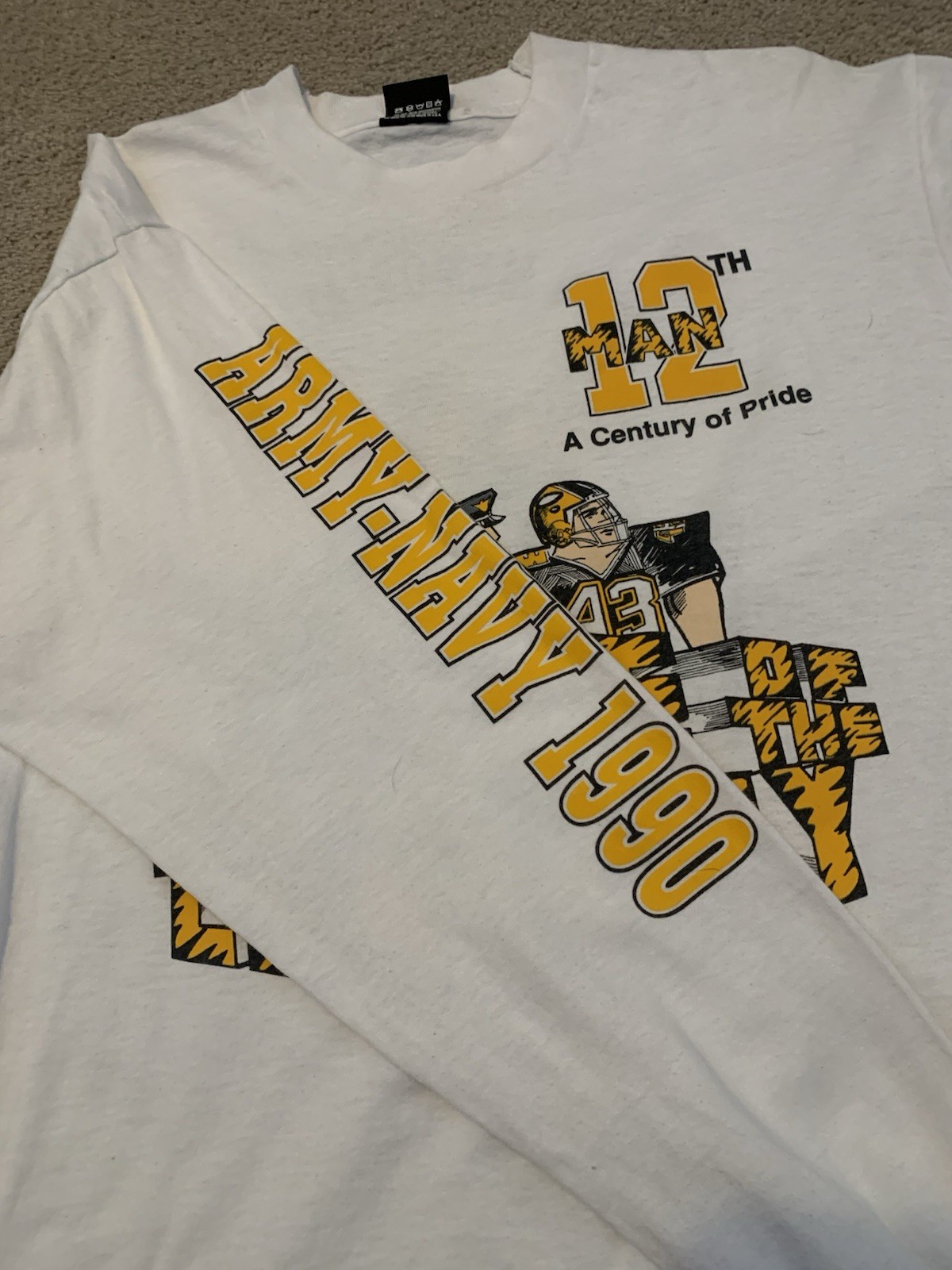 Vintage Army Vs Navy 1990 Football Game Long Sleeve Tee Sz M Military Academy