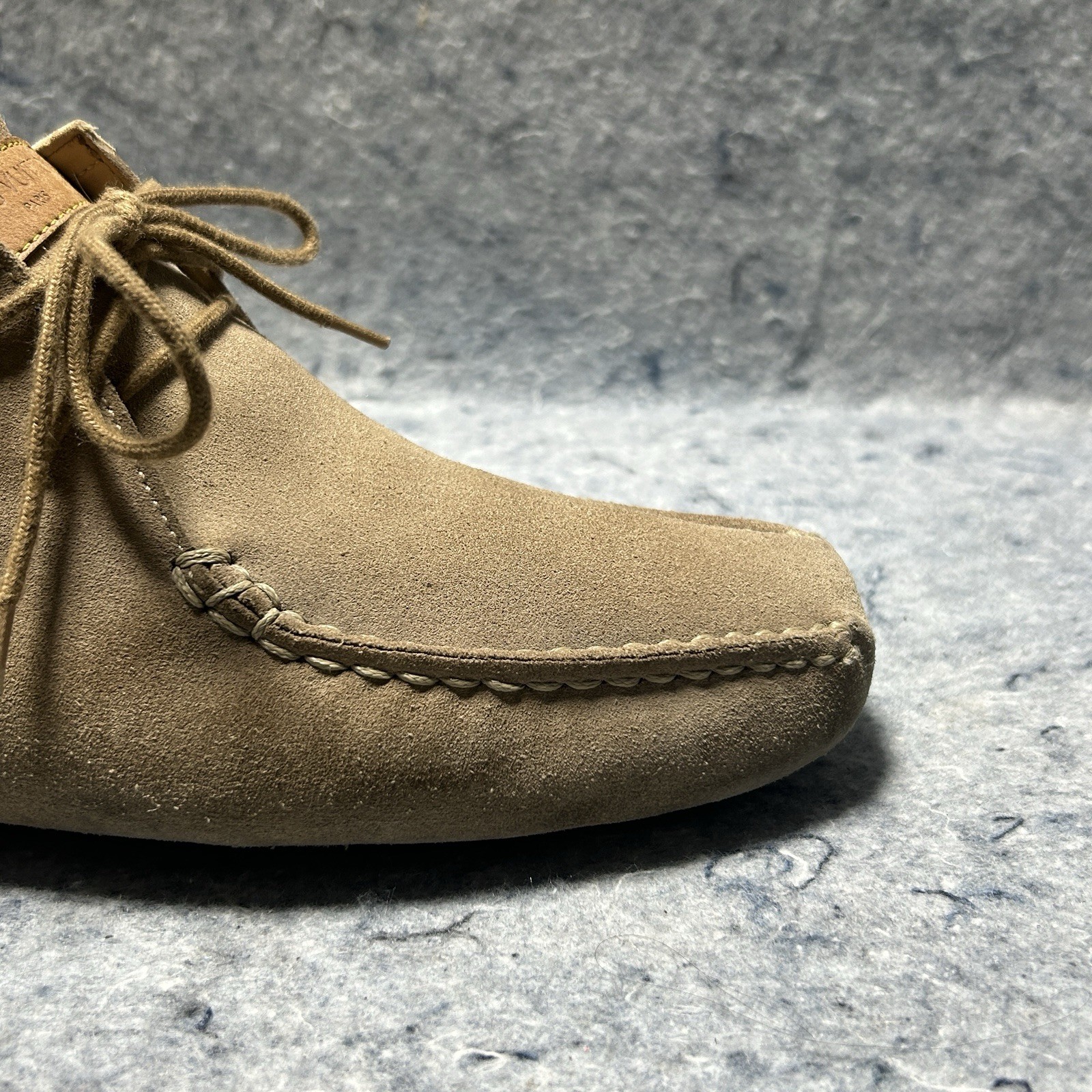 Louis Vuitton Suede TD0053 Shoes Tan Beige Size 38 Made in Italy LV