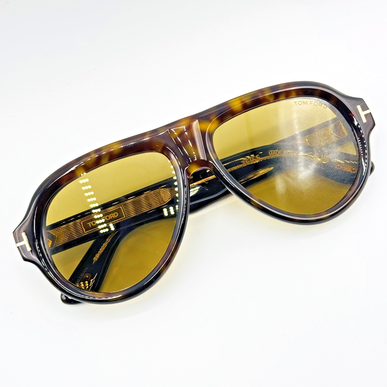 Tom Ford Sunglasses Icon FT1225 52N Havana Brown Pilot Brown Lens 59mm New
