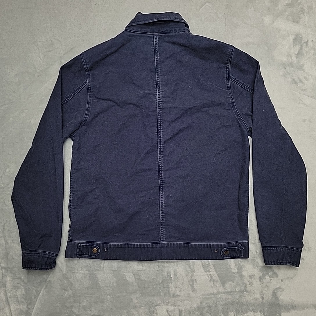 Brixton Bomber Jacket Mens Large Blue 100% Cotton Canvas Full Zip Retro Classic