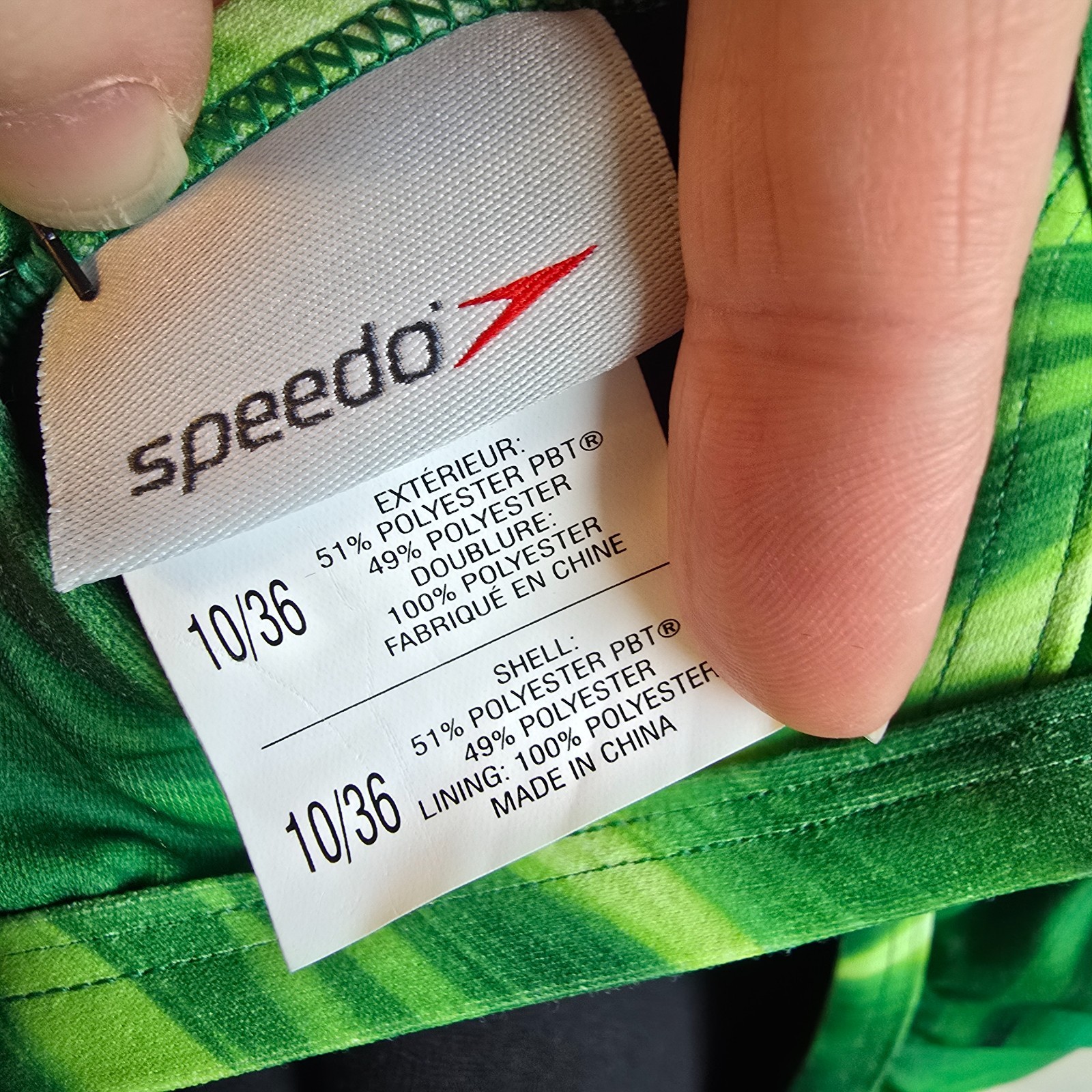 SPEEDO PERFORMANCE Train 2 SWIMSUIT GREEN SIZE 36 NEW
