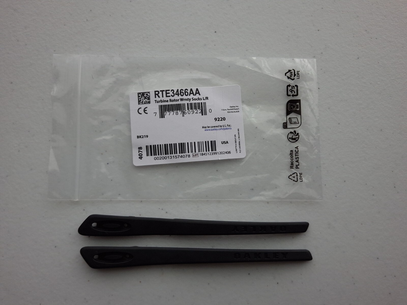 Oakley Turbine OO9263 Black Replacement Ear Socks