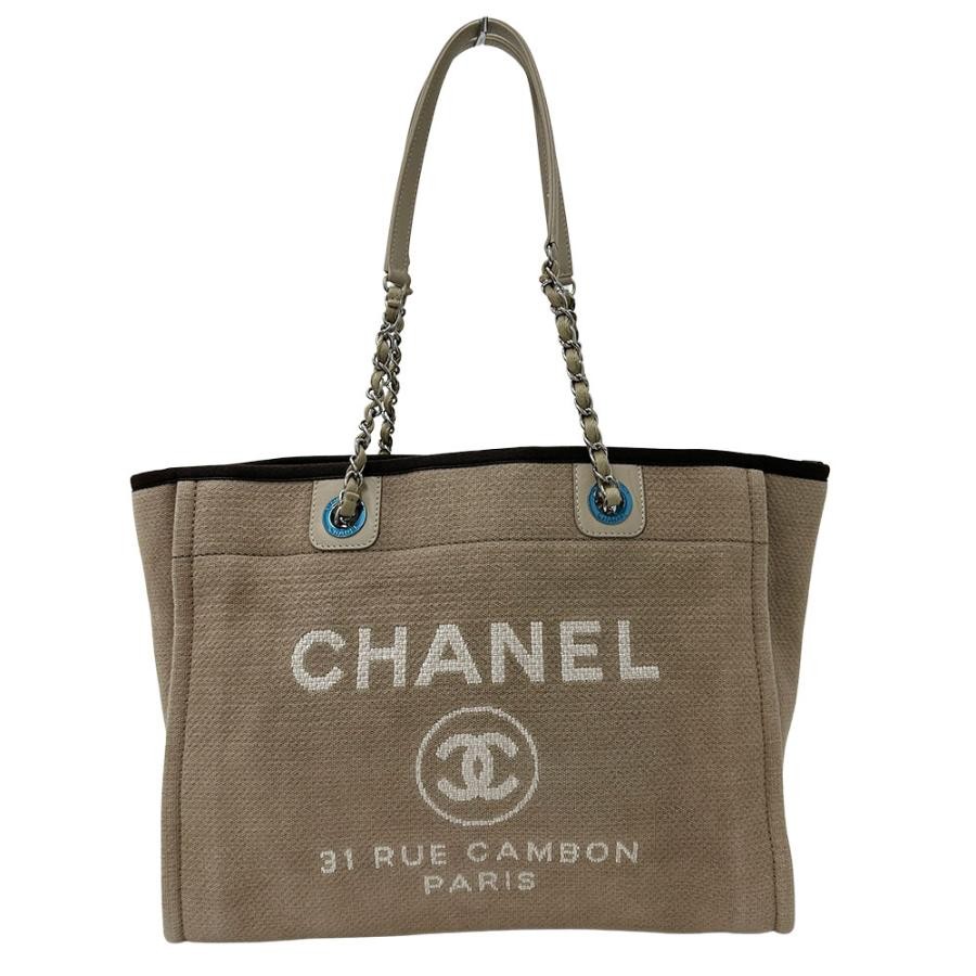 Chanel Deauville Chain Tote Canvas SHW #047