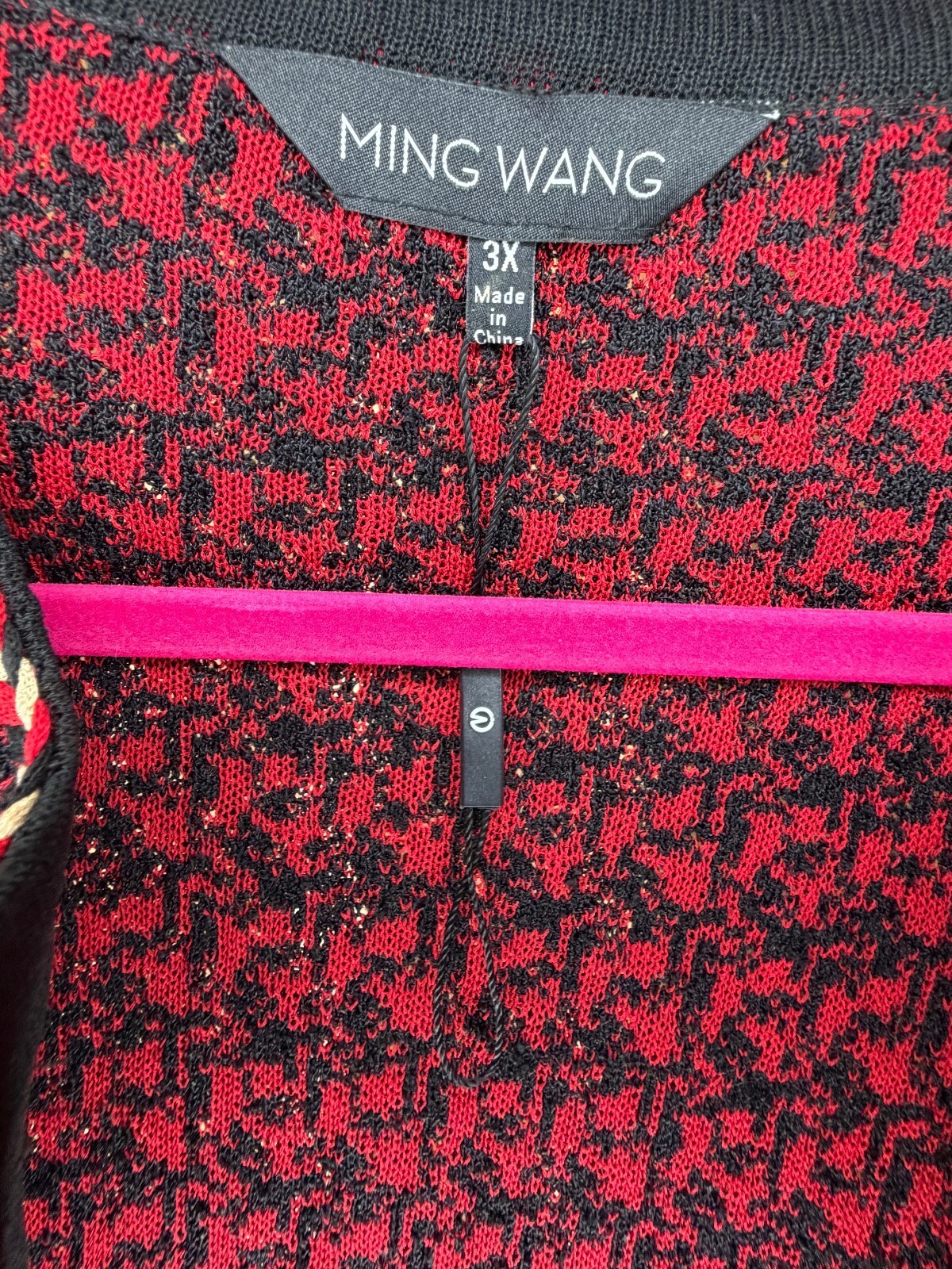 Ming Wang NWOT Red Black Tweed Knit Jacket Blazer 3X
