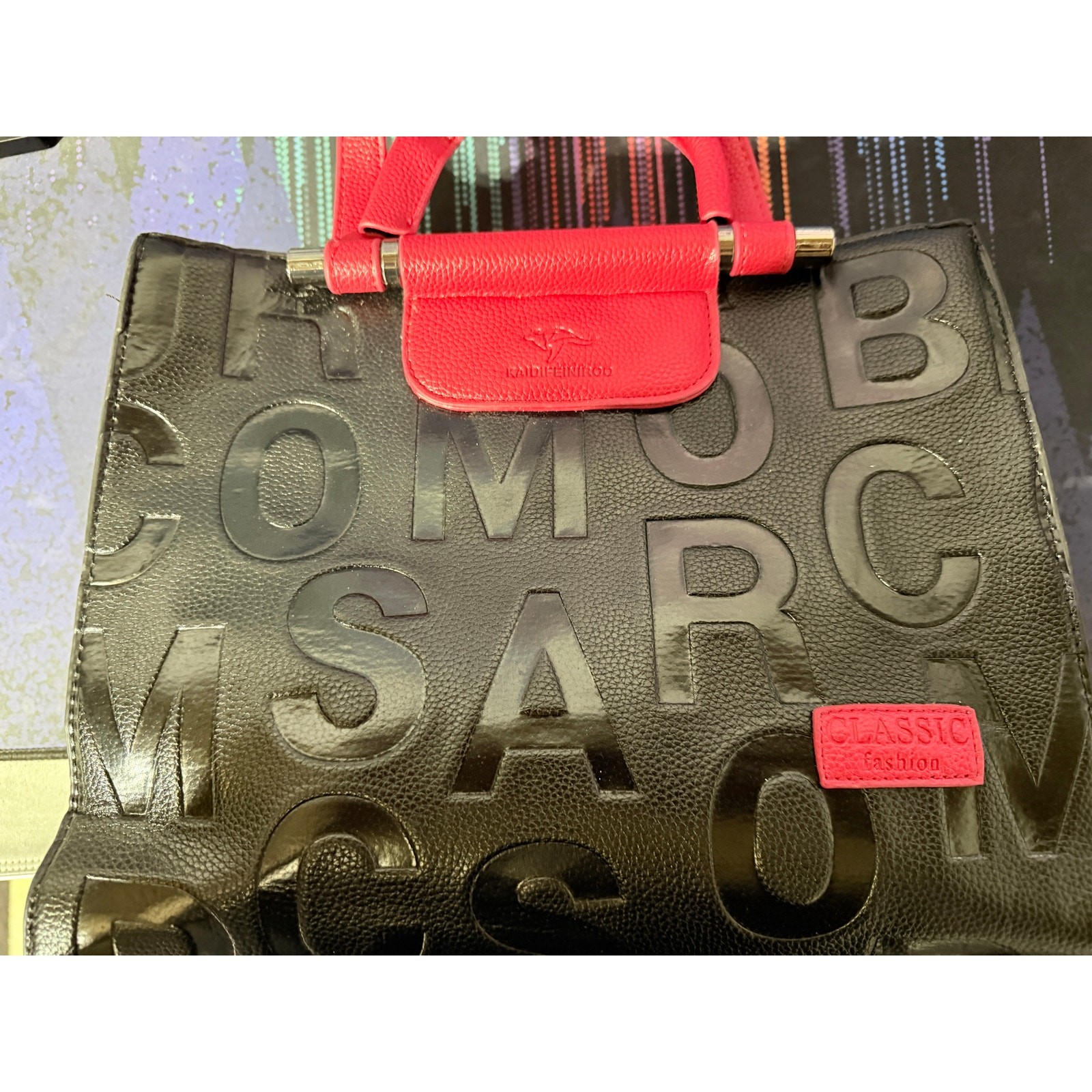 KAIDIFEINIROO Embossed Alphabet Top-Handle Satchel & Crossbody Purse