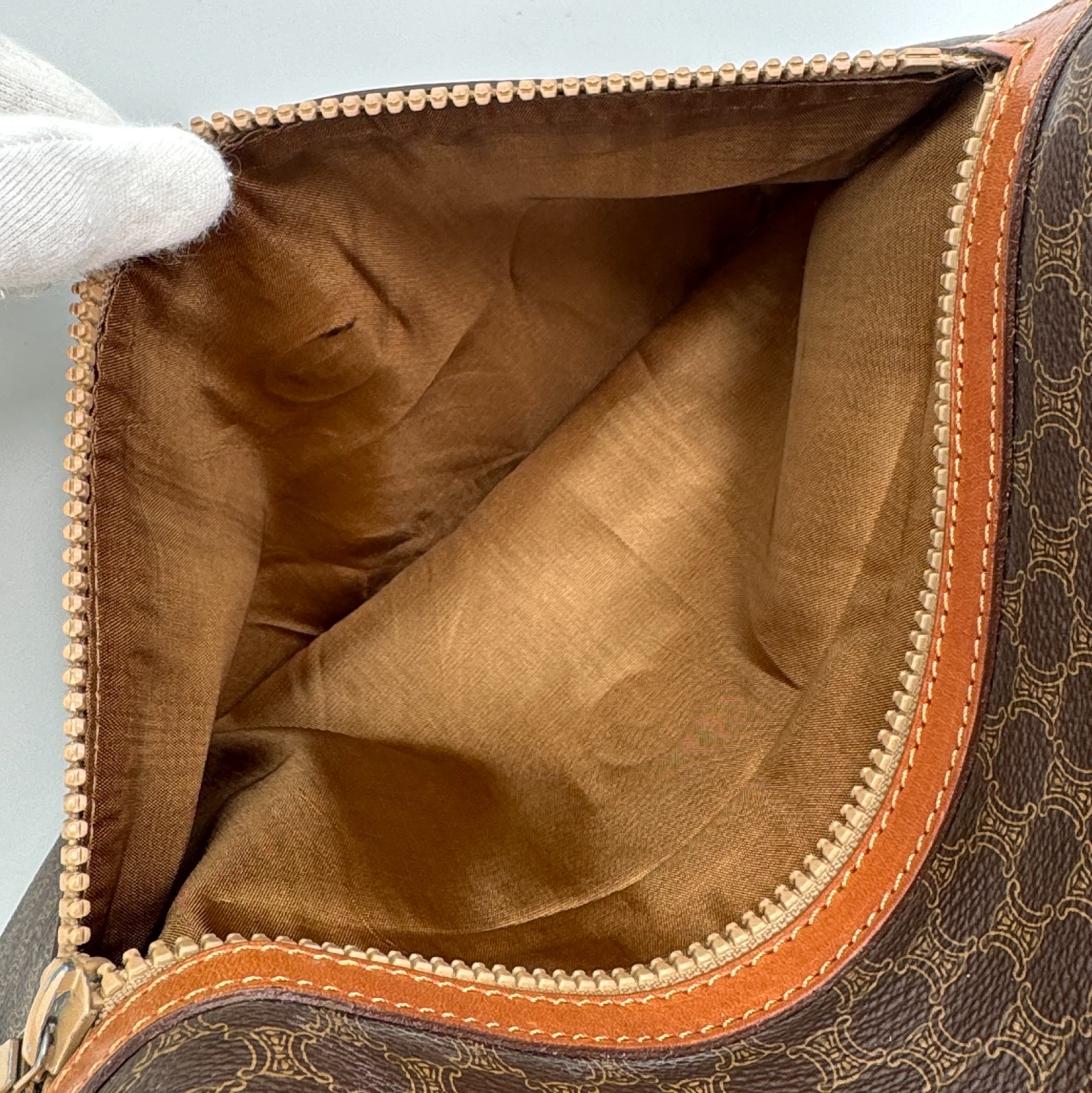Vintage CELINE Macadam Flap clutch Bag Purse Pouch Brown