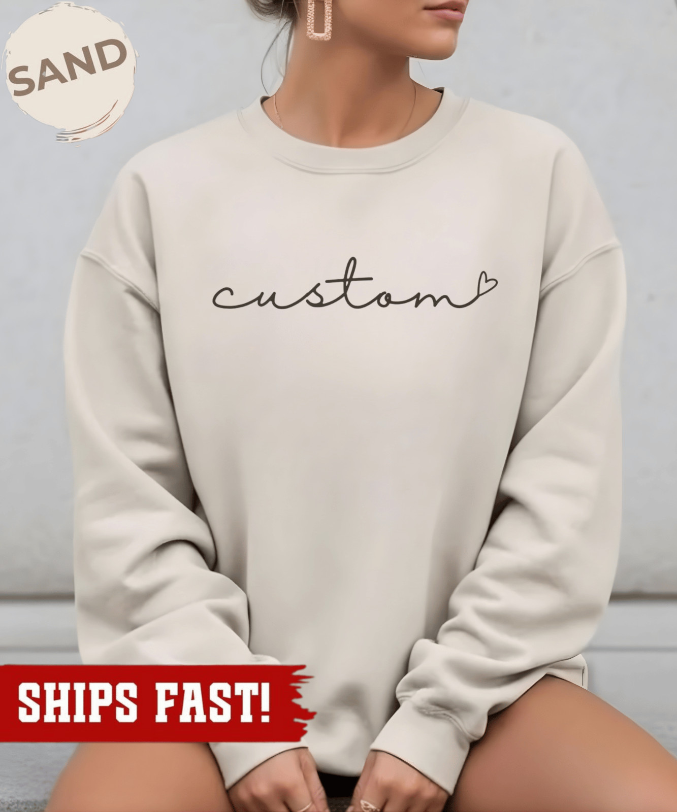 Custom Sweatshirt, Personalized Cursive Text Crewneck, Grandparent Customized Pu