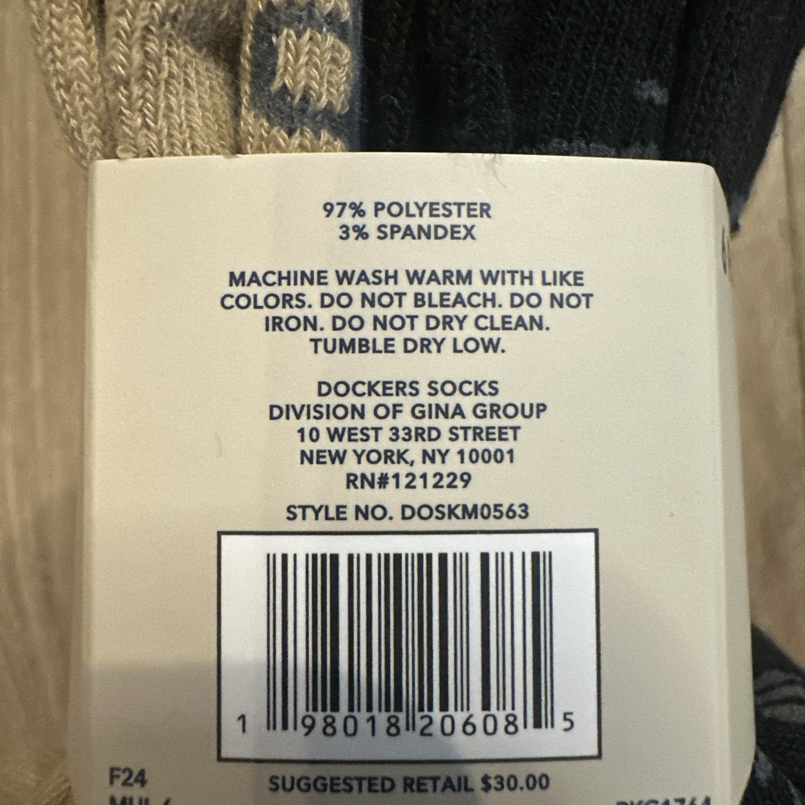 Dockers Men’s Crew Cushioned Socks Khaki/ Olive/Brown/Black Size 6 – 12.5