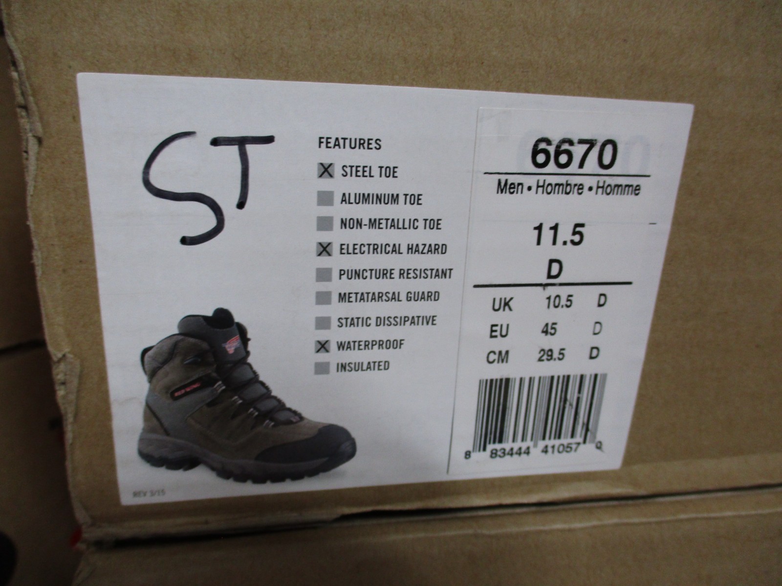 Red Wing Steel Toe Boots Waterproof 6670 Brown Work Mens Sz 11.5 D