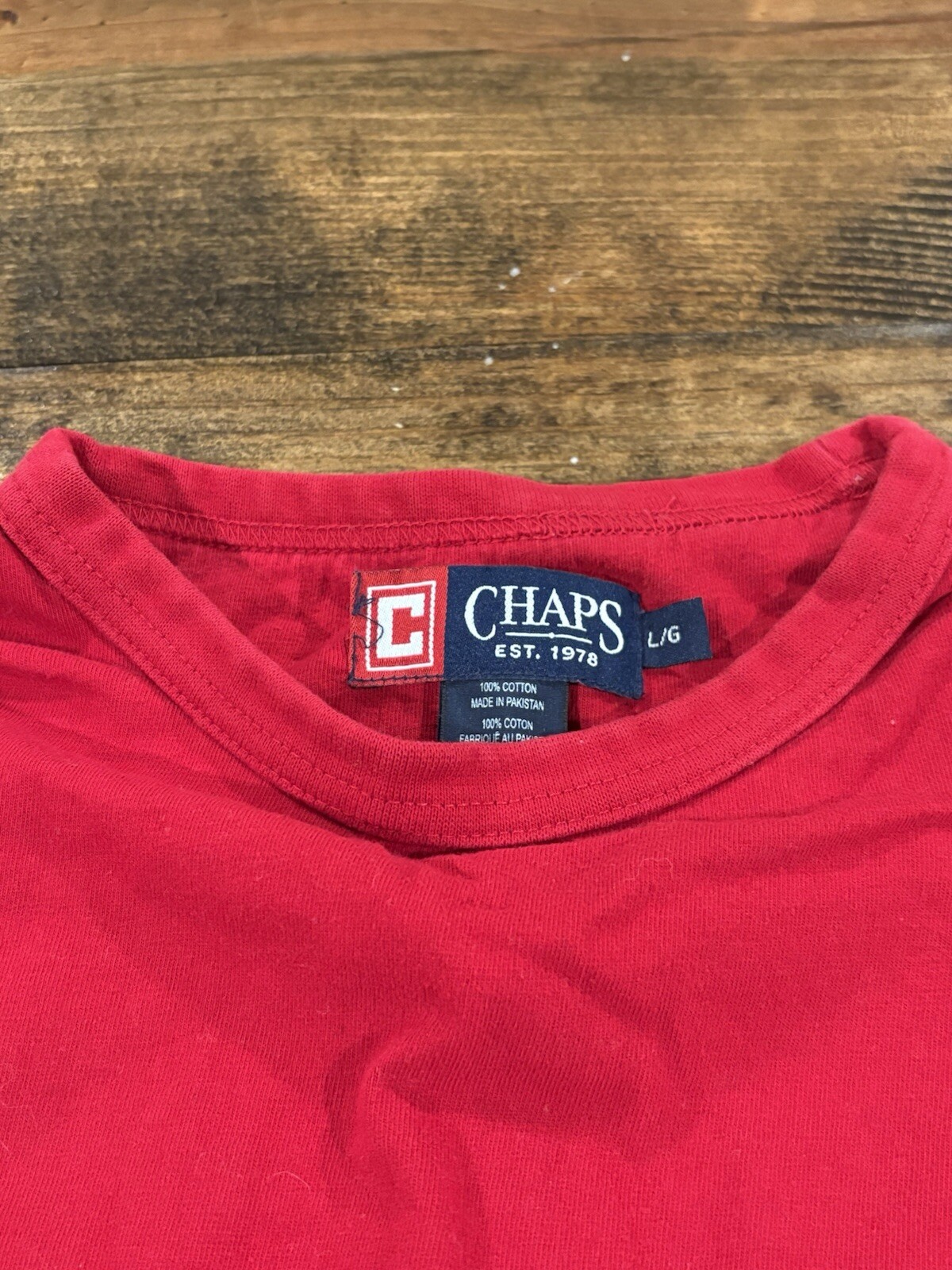 Chaps Sweatshirt Mens Red Crewneck Classic Preppy Outdoors Grandpa Sweater Retro