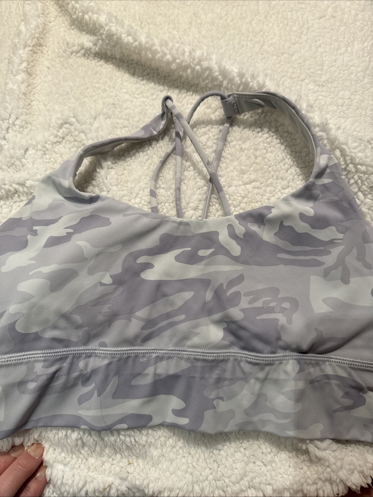 White Camo, Sports Bra, Barely Worn And Great For Working Out Exercise Size 8￼