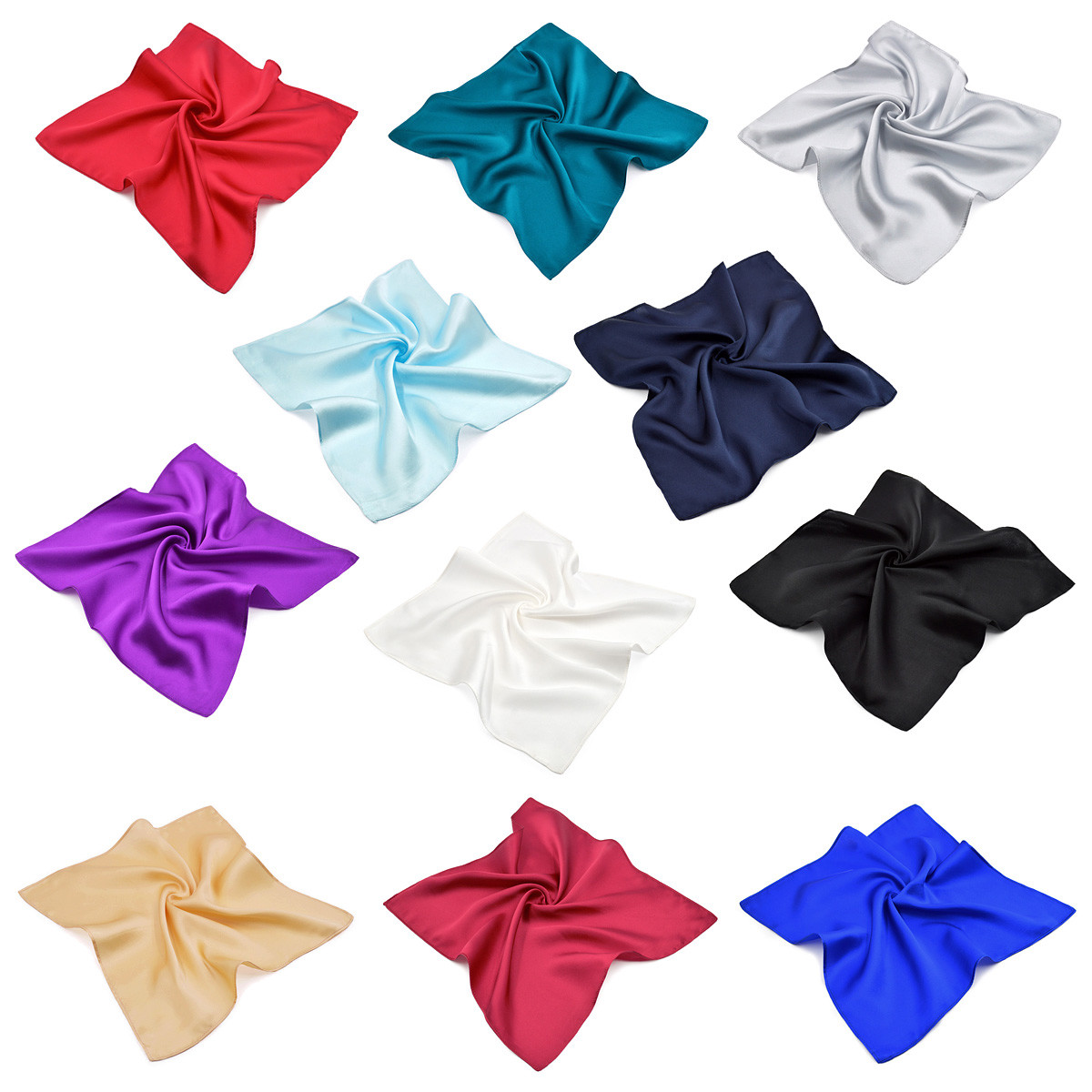 Premium 100% Pure Mulberry Silk Solid Pocket Square Handkerchief Scarf 13.5″