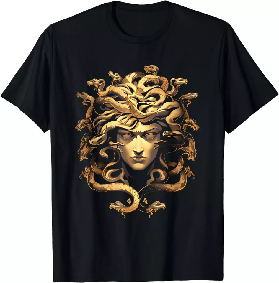 NEW Medusa Head Greek Mythologys Shirt Ancient Black T-Shirt S – 5XL