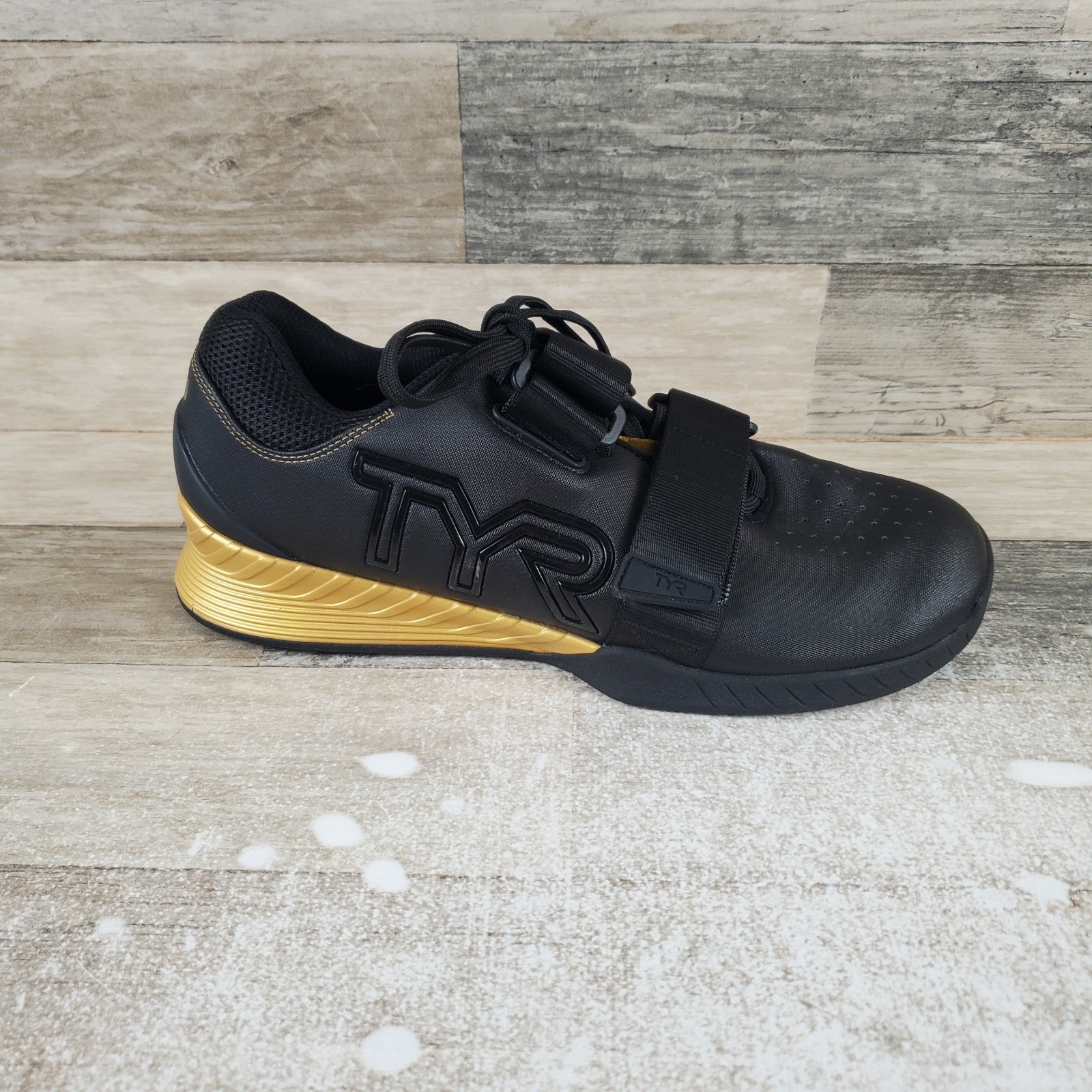 TYR L-1 Lifter Weightlifting Shoes Mens 8.5 / Womens 10 Black Golden