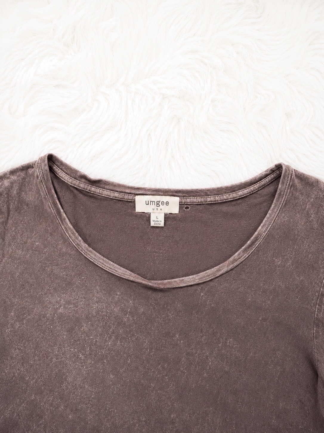 Umgee Large Mineral Wash Ruffle Bell Sleeve Top Boho Boutique Mauve Taupe