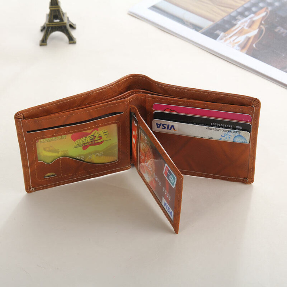 Men’s 100 Dollar Pattern Bifold Wallet Cash Coin Bank Card Pu Leather Wallet