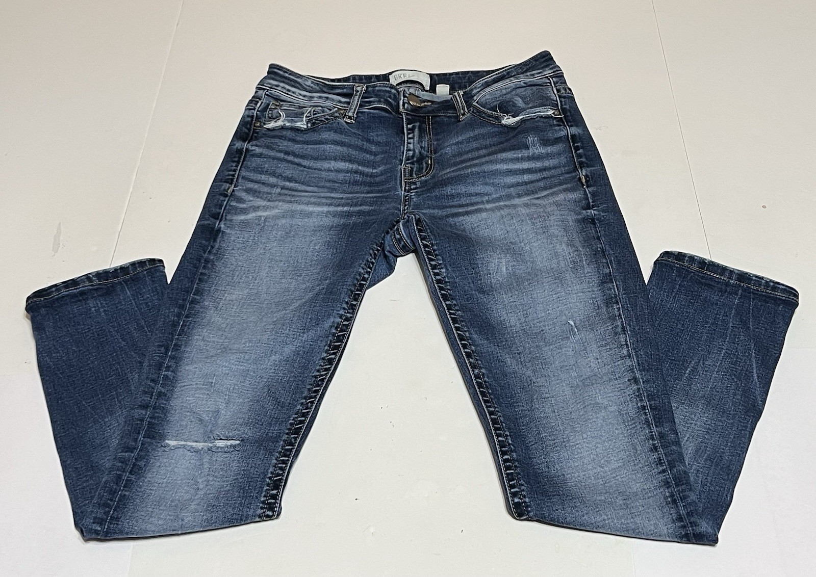 BKE Denim Payton Skinny Jeans Tag 27×31.5 Measures 29×28 Blue Distressed