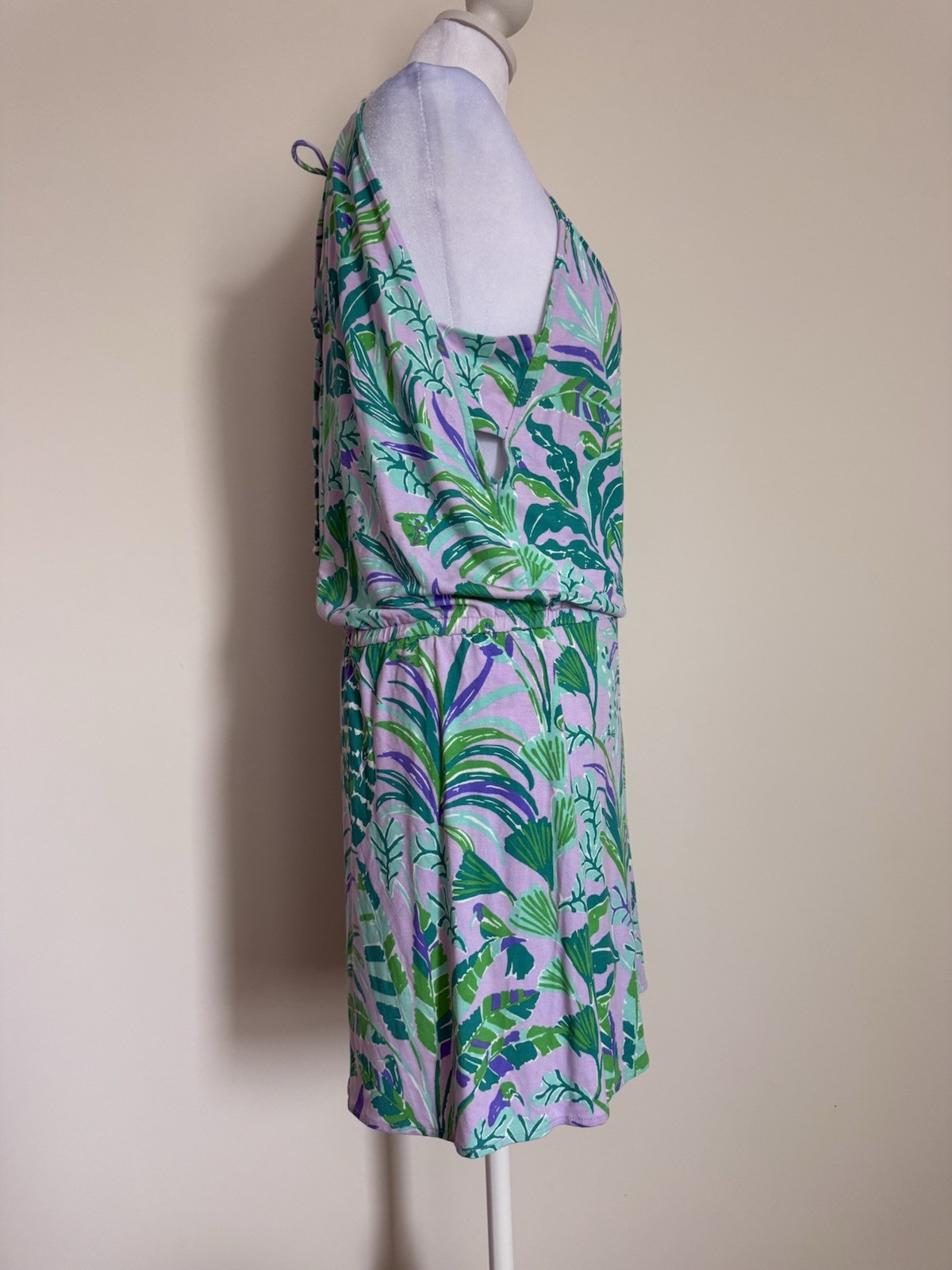 Lilly Pulitzer Women’s XS Green Purple White Floral Halter Shift Dress Lined