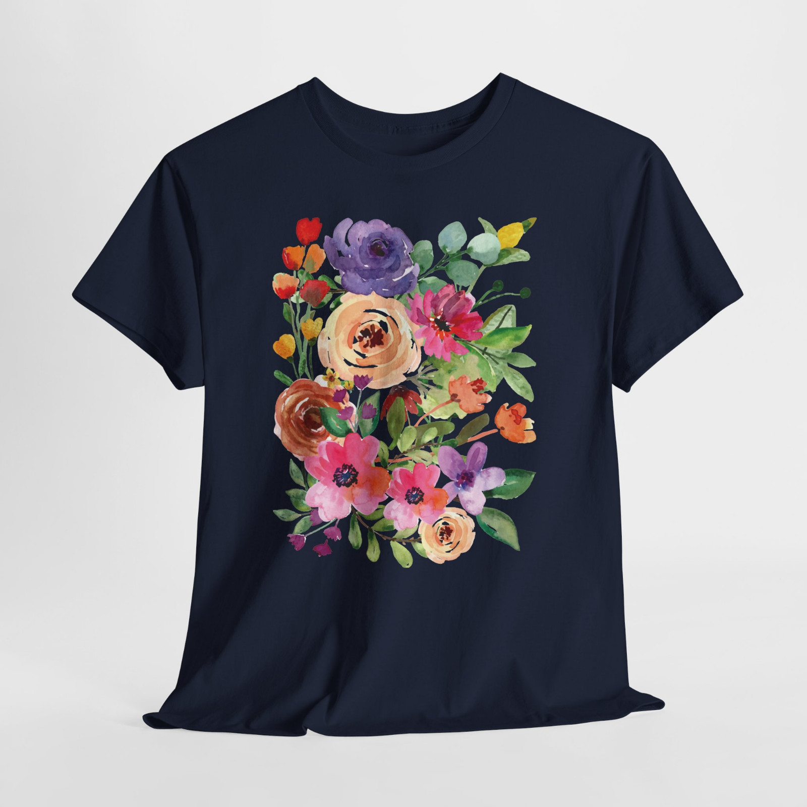 Rose Floral Bouquet Beautiful Pink Graphic T Shirt Tee Top S-XL Plus 2X 3X 4X 5X