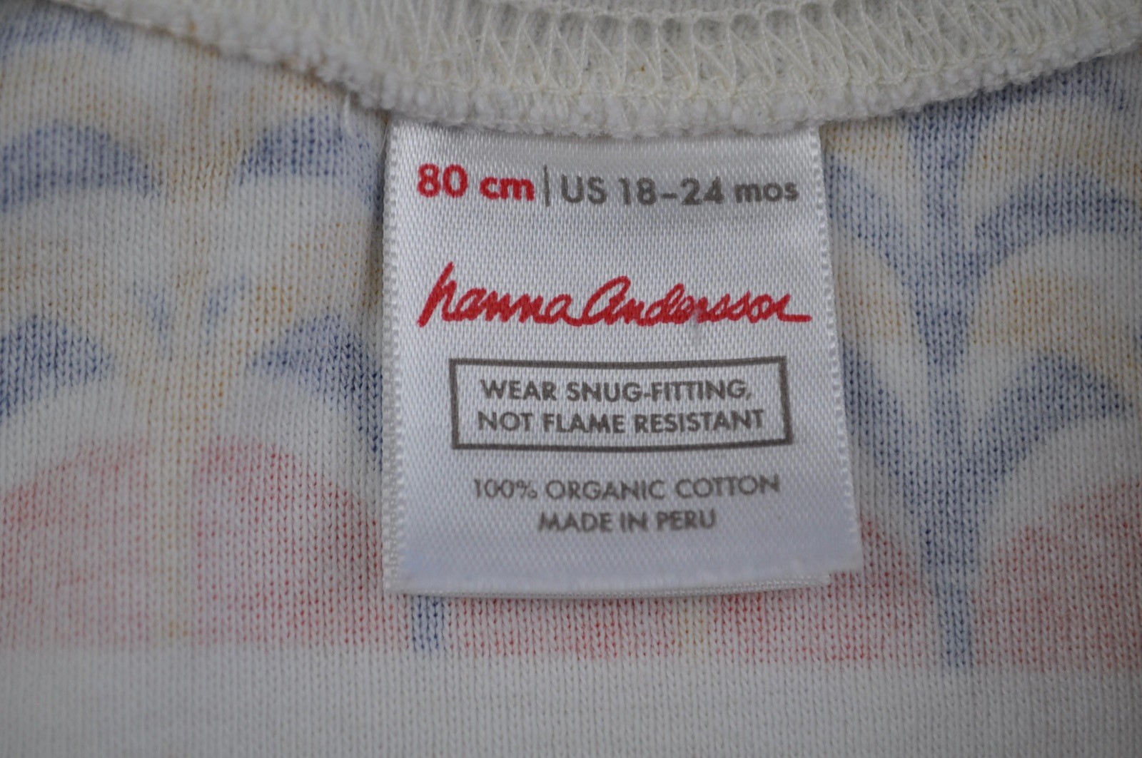 Hanna Andersson Pajamas One Piece Long Sleeve Size 18-24 Months/80cm Dahl