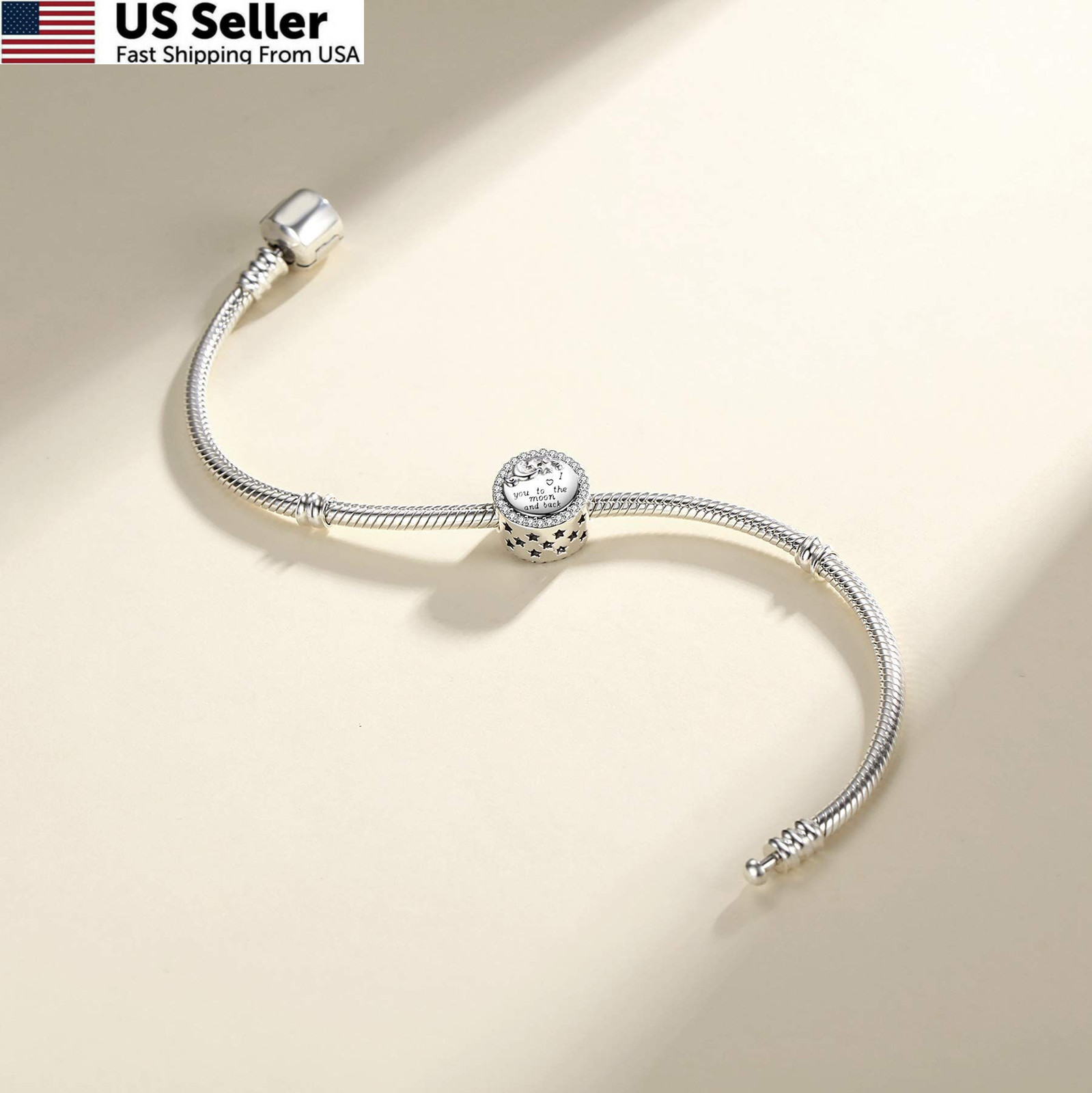 Linorui 925 Sterling Silver 0.86 inches, I Love You to The Moon and Back