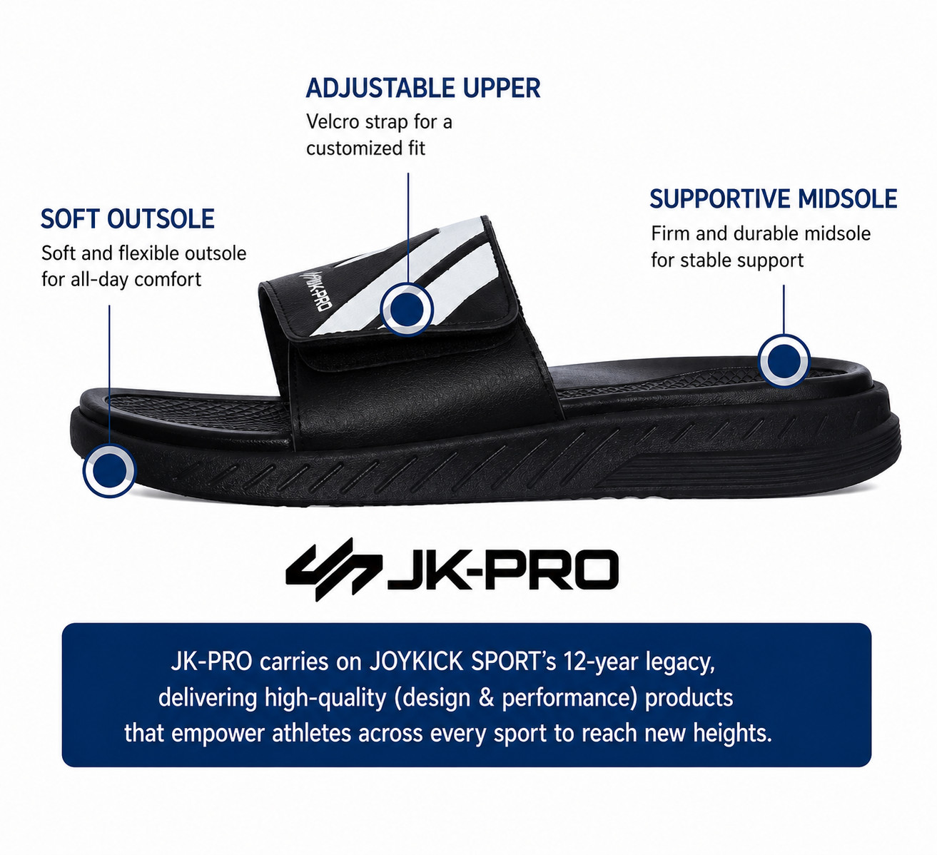 Light weight Comport Slide Sandal – EVA(Ethylene Vinyl Acetate), Athletic, Black