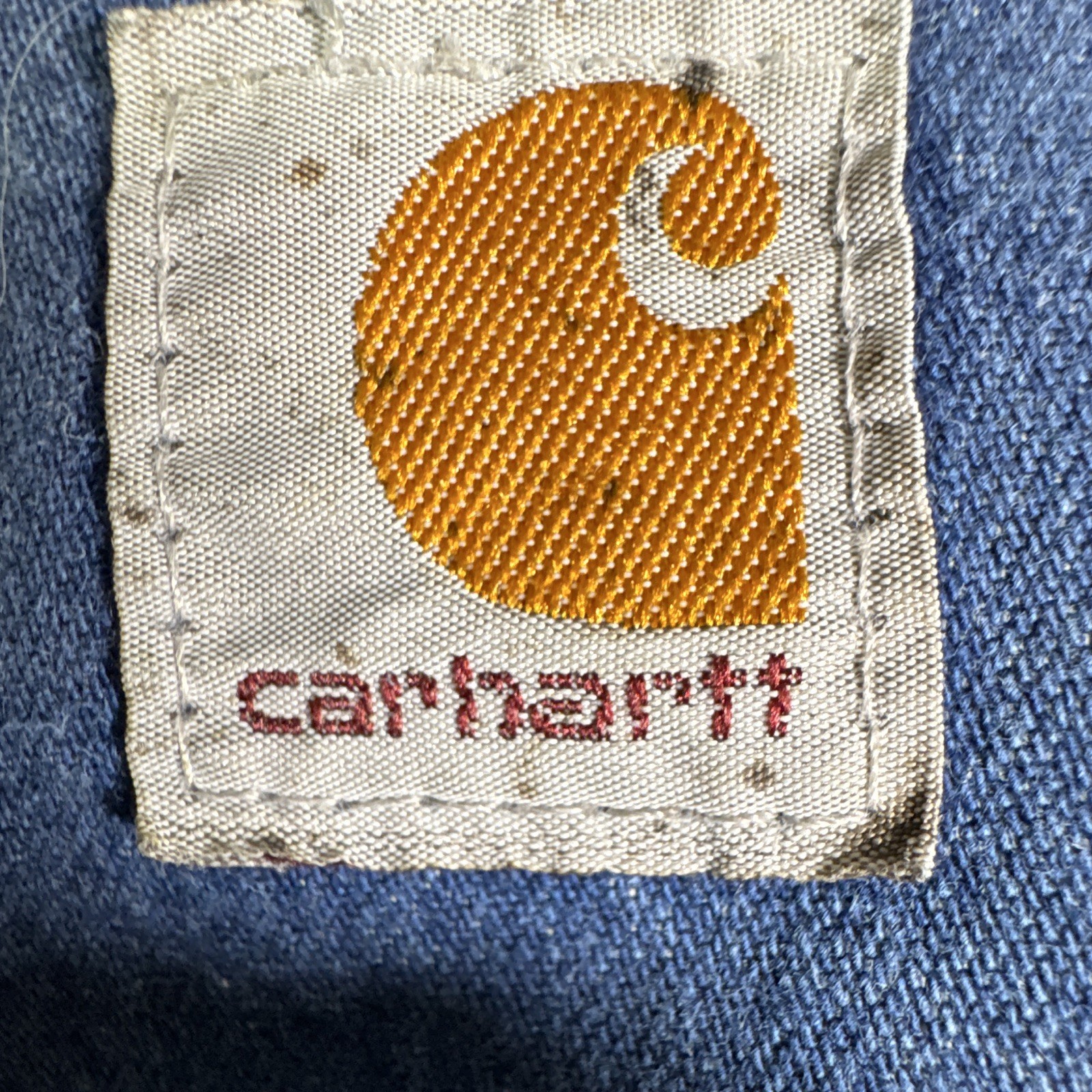 Carhartt Dungaree FU denim Work jeans 36w 30L has black paint stains in pictures