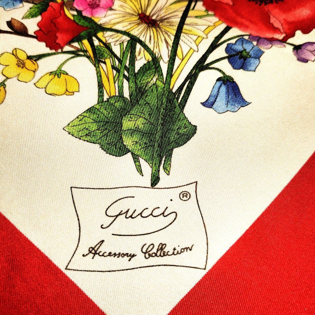 GUCCI Floral Silk Scarf Stole 82cm Multicolor Women’s for Present from JAPAN