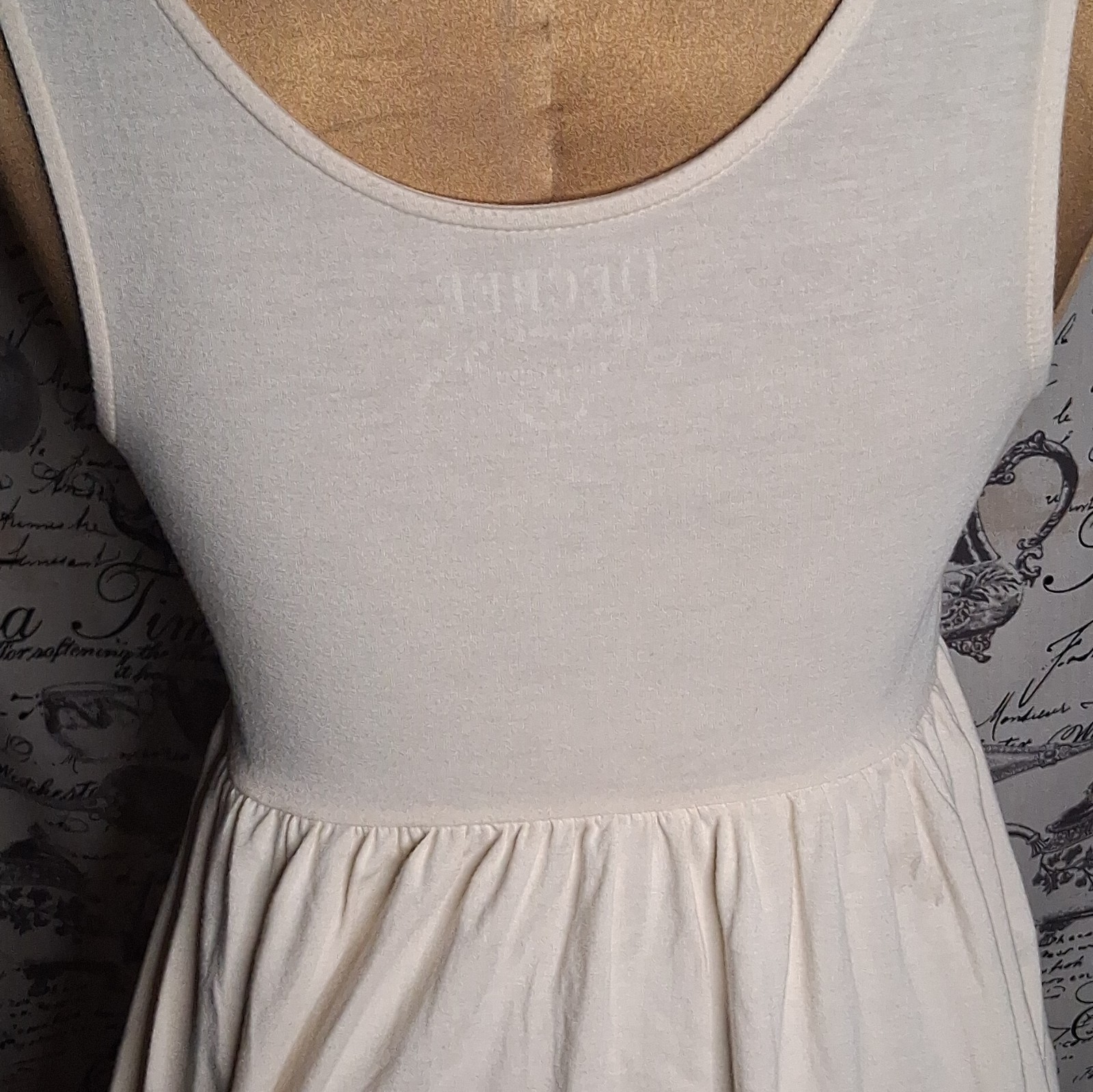 Decree Ivory Scoop Neck Sleeveless Studded Heart Stretch Babydoll Top Women’s M