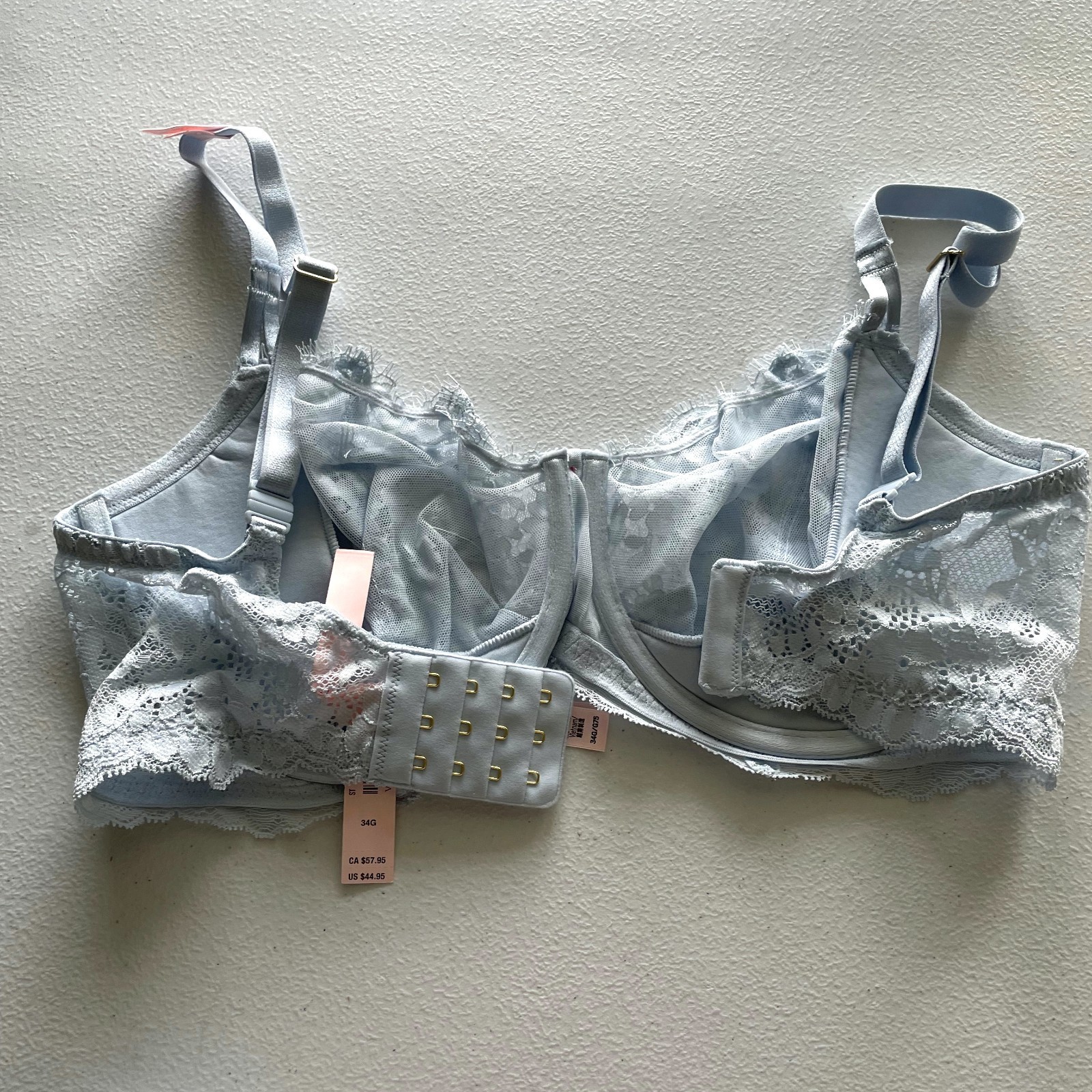 Victoria’s Secret Dream Angels Wicked Unlined Balconette Bra 34G Blue NWT
