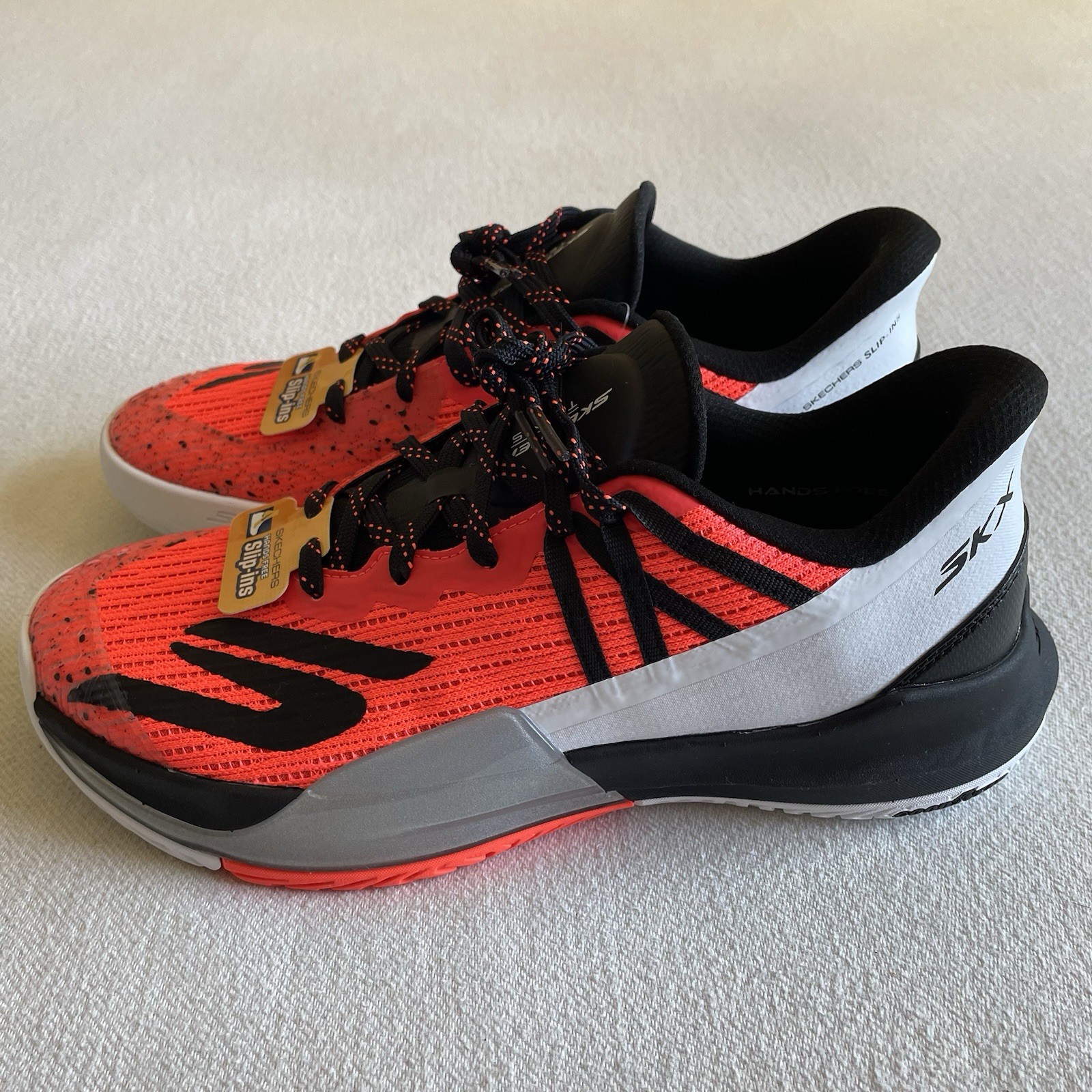 Skechers Slip In Men Size 8 Tennis Baseline Bully Pickleball Shoe Coral Black