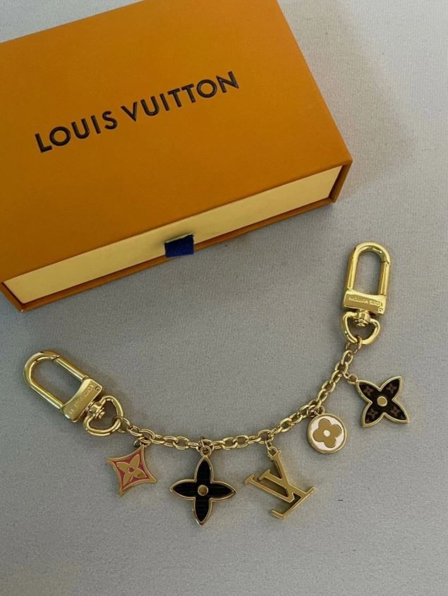 LV Monogram Idylle Bag Charm Chain Gold Key Holder M65162