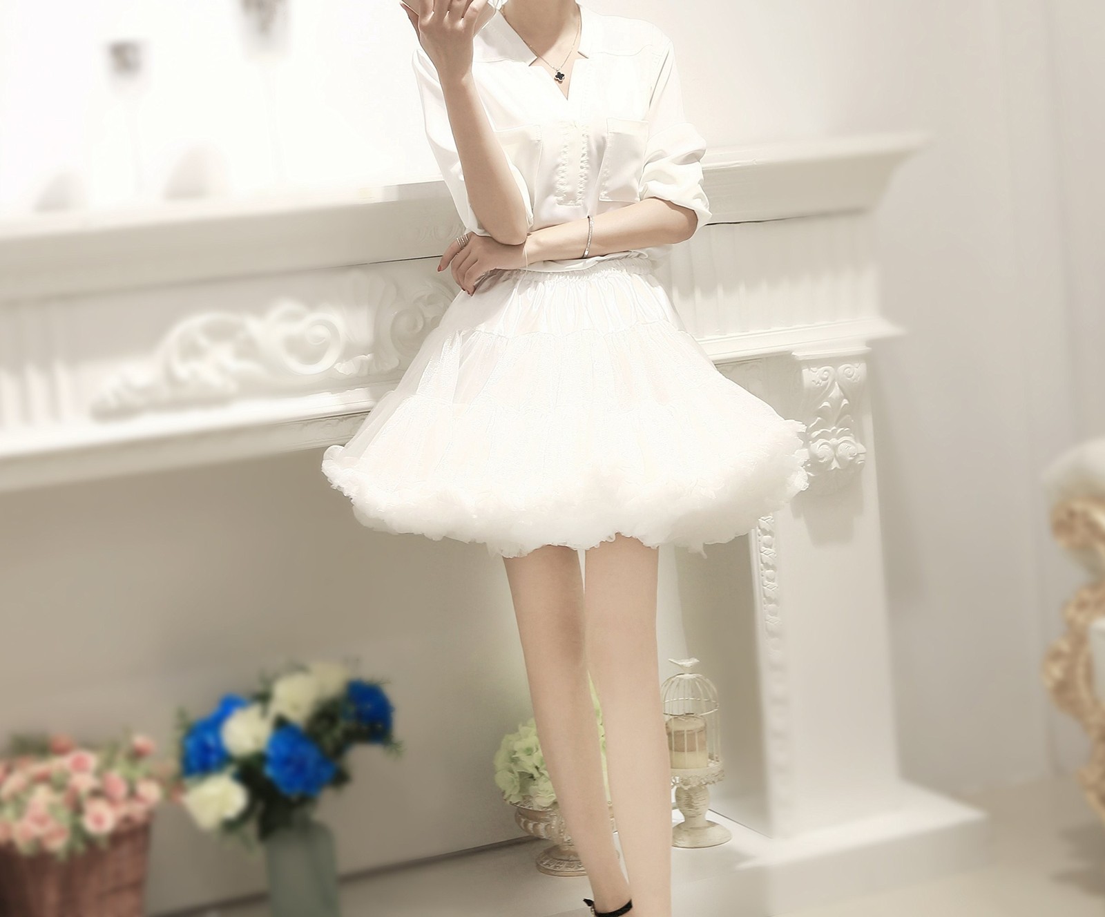 FOLOBE Women’s Tulle Petticoat Soft Puffy Tutu Skirts Costume Ballet Dance Pe…