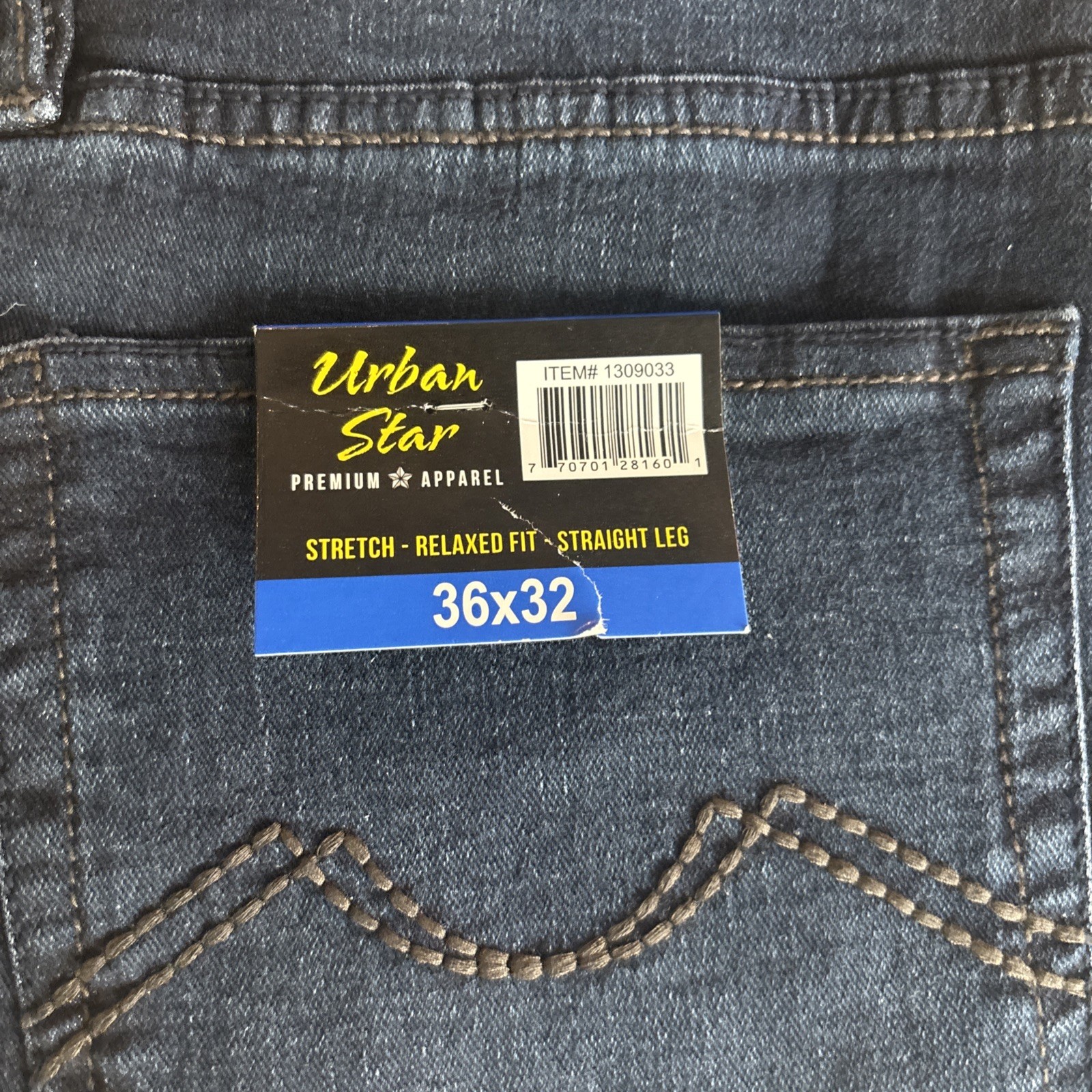 Urban Star Relaxed Fit Straight Leg Stretch color Blue size 36×32 NWT