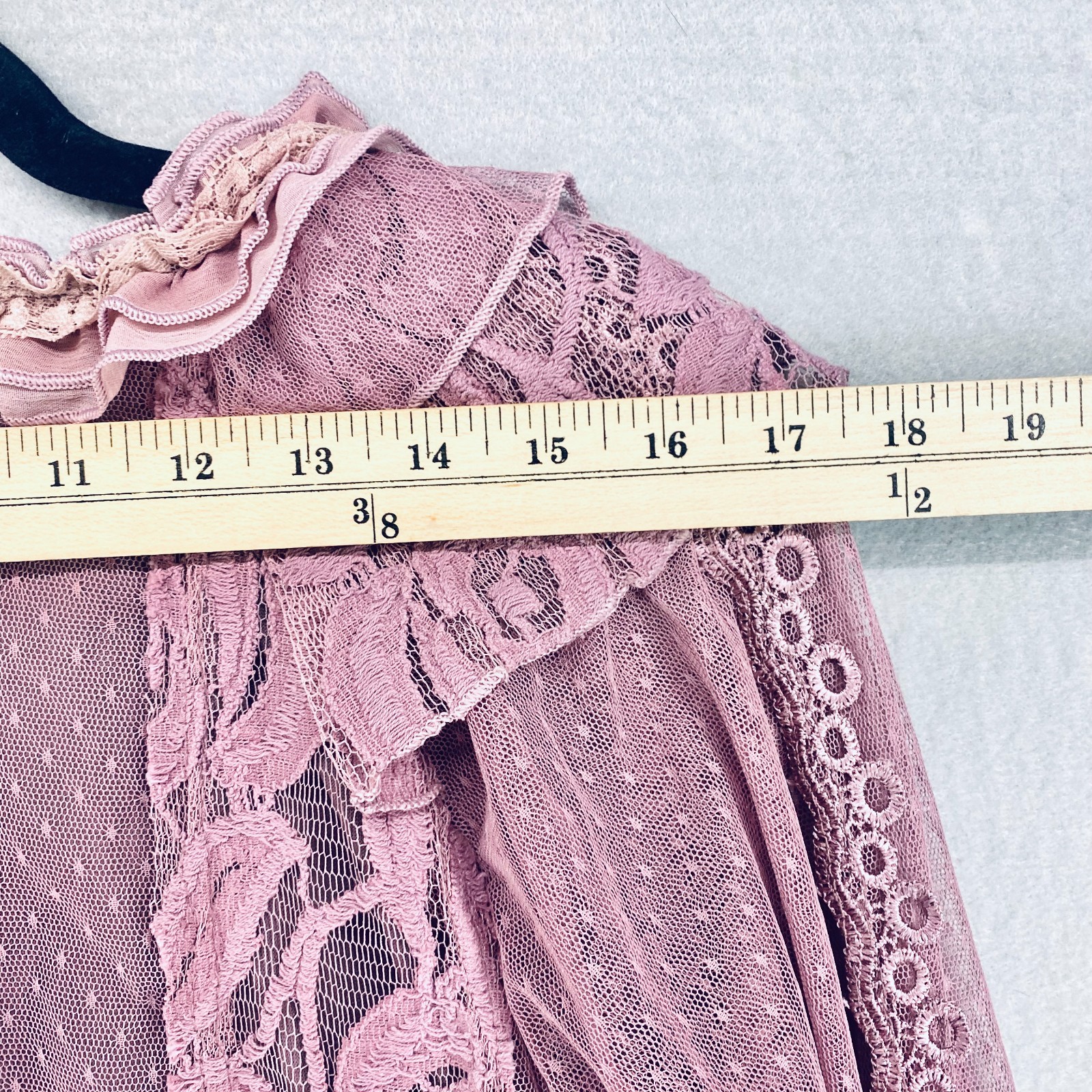Pretty Angel Cottagecore Top Womens M Purple Lace Silk Blend Blouse Fairy Boho