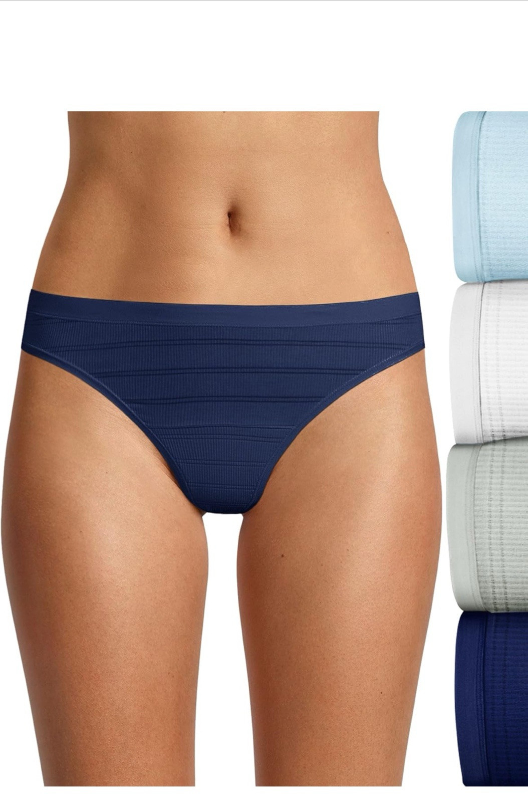 Hanes Womens Ultimate Breathable Comfort Flex Fit Thong 4-Pack Size L./7