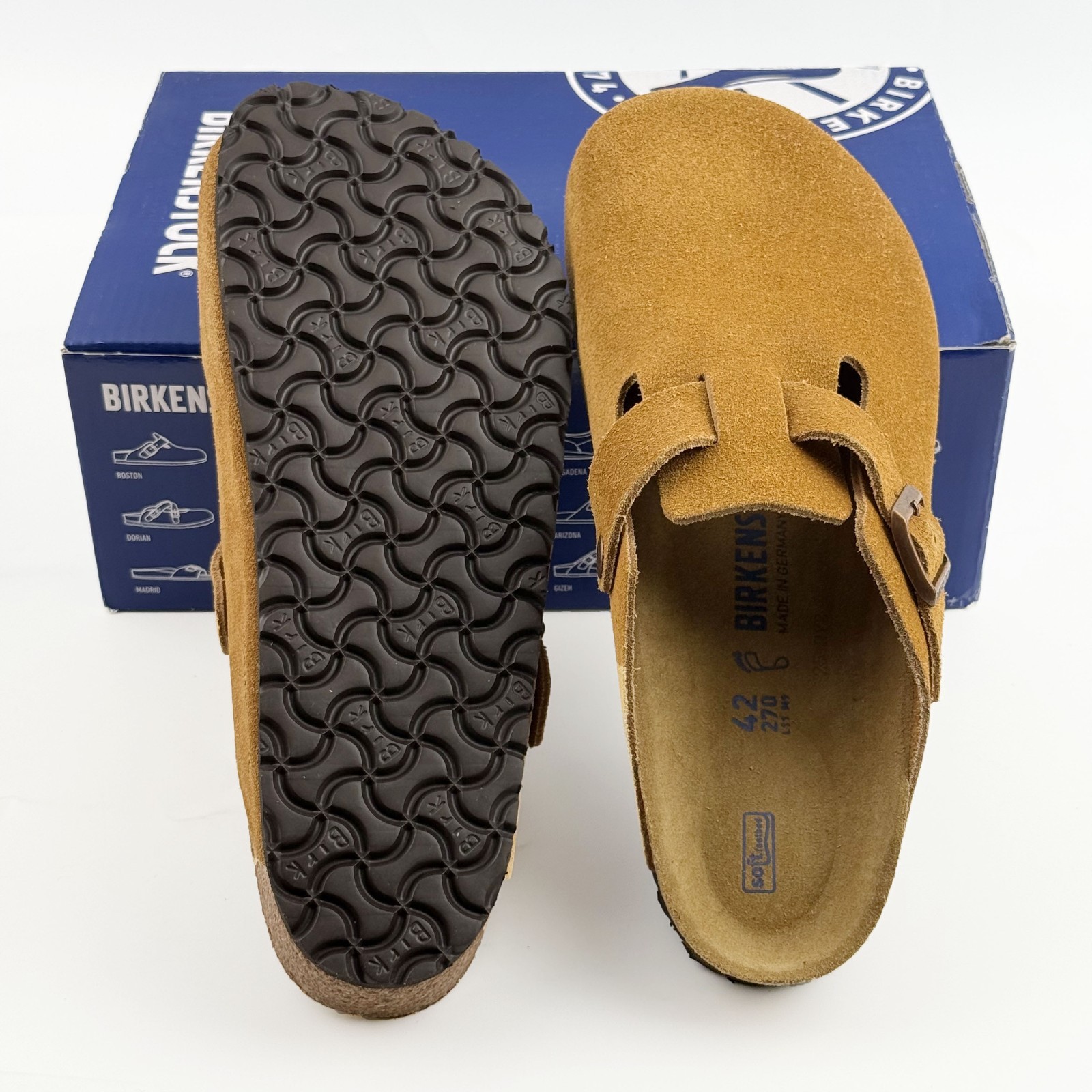 Birkenstock Boston Soft Footbed Suede Leather Mink Clog Unisex Shoes New