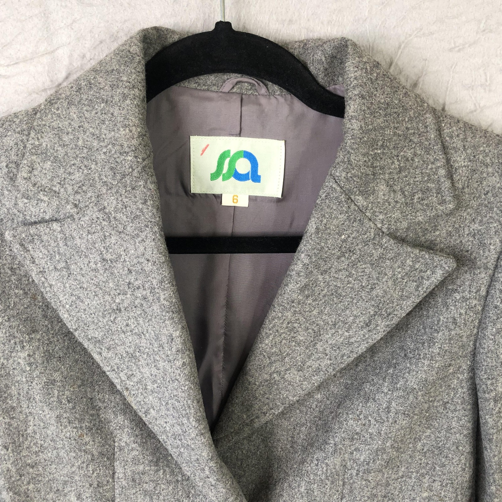 SA Blazer Womens 6 Gray Wool Nylon Old Money Vintage Japan Career Professional