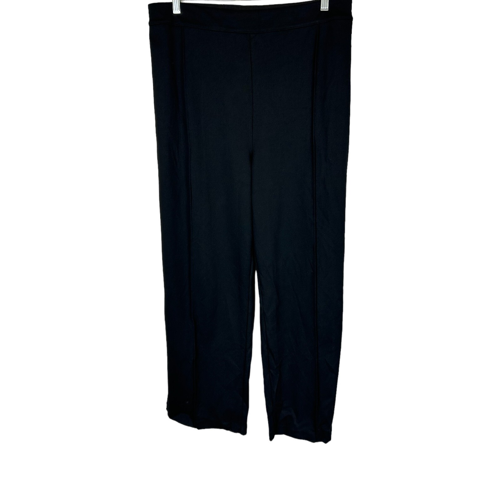 Encore by Idina Menzel Regular Ponte Knit Pull On Trouser Pant Black Medium Size